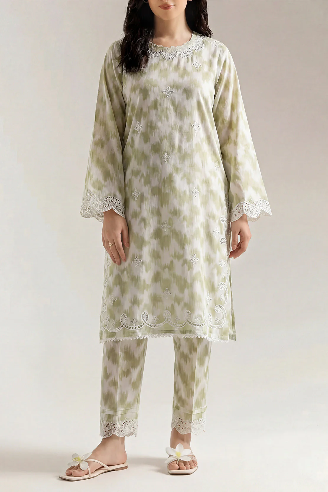 Printed Embroidered Arabic Lawn Stitched 2 Piece (Shirt/Trouser) - Image 3