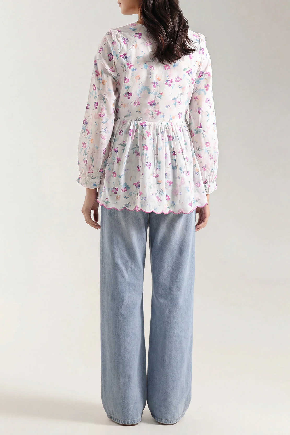 Printed Embroidered Arabic Lawn Stitched Shirt - Image 4