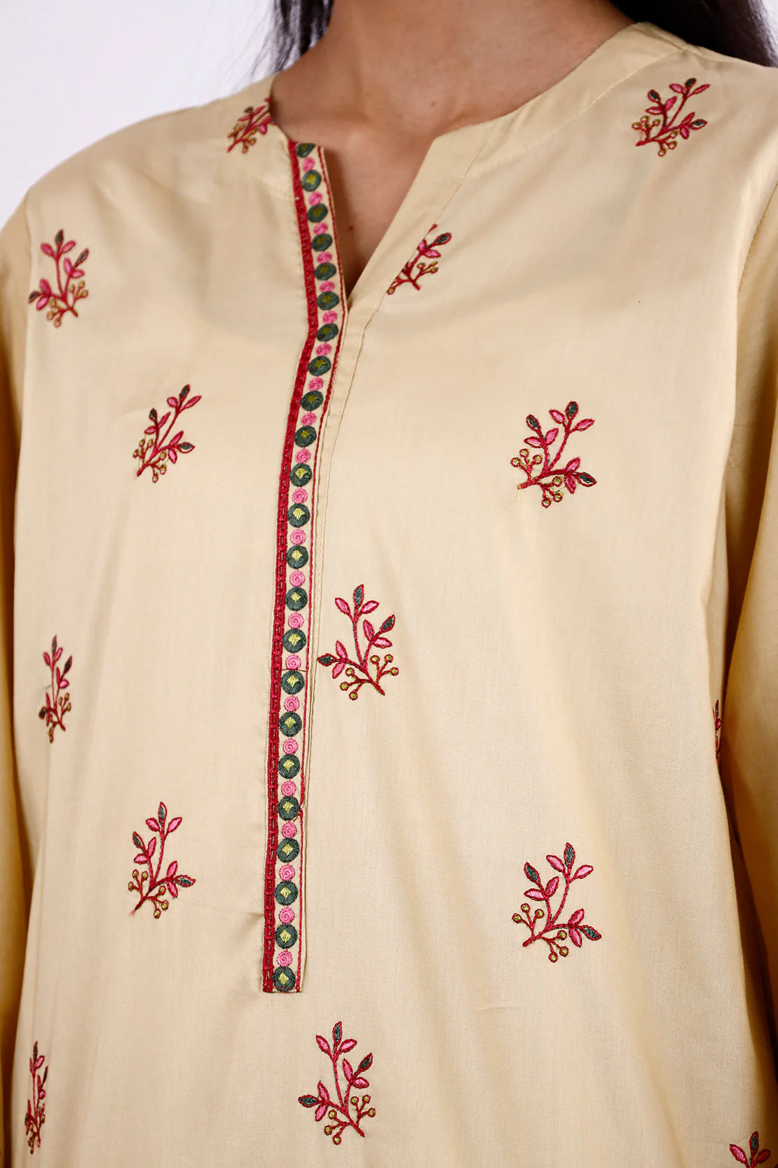 Printed Embroidered Cambric Stitched 2 Piece (Shirt/Dupatta) - Image 4