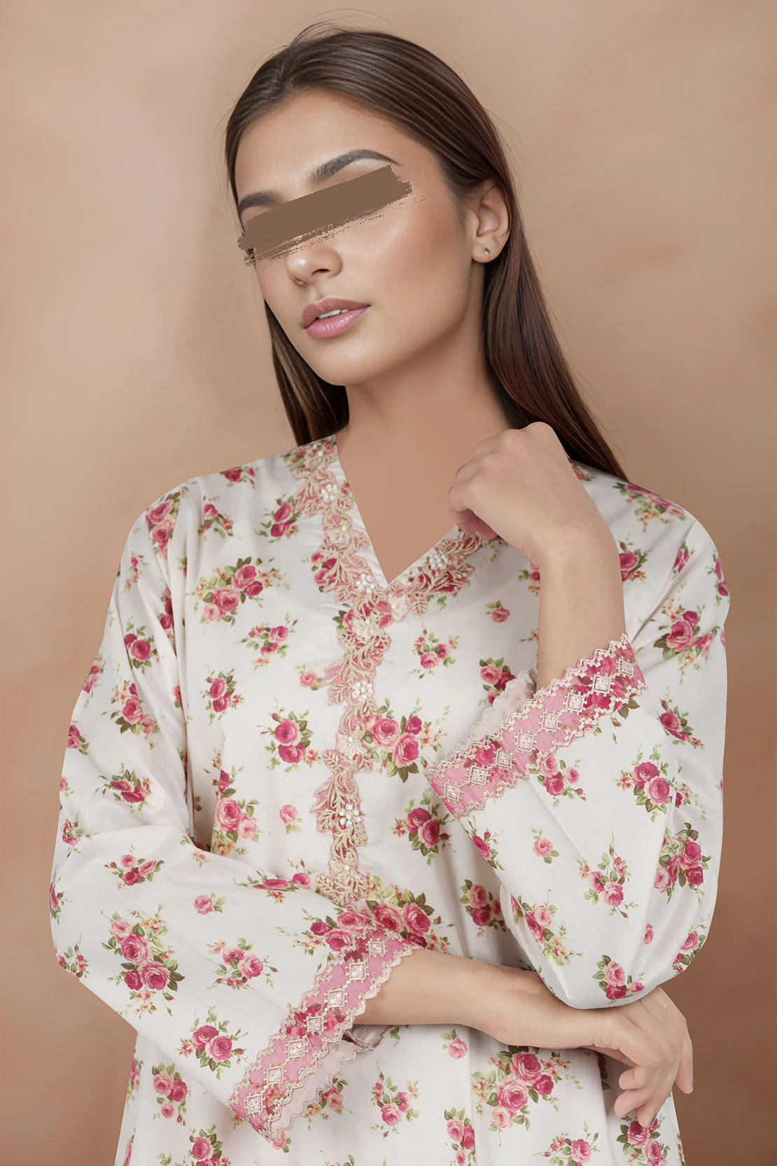 Printed Embroidered Cambric Stitched 2 Piece (Shirt/Trouser) - Image 2