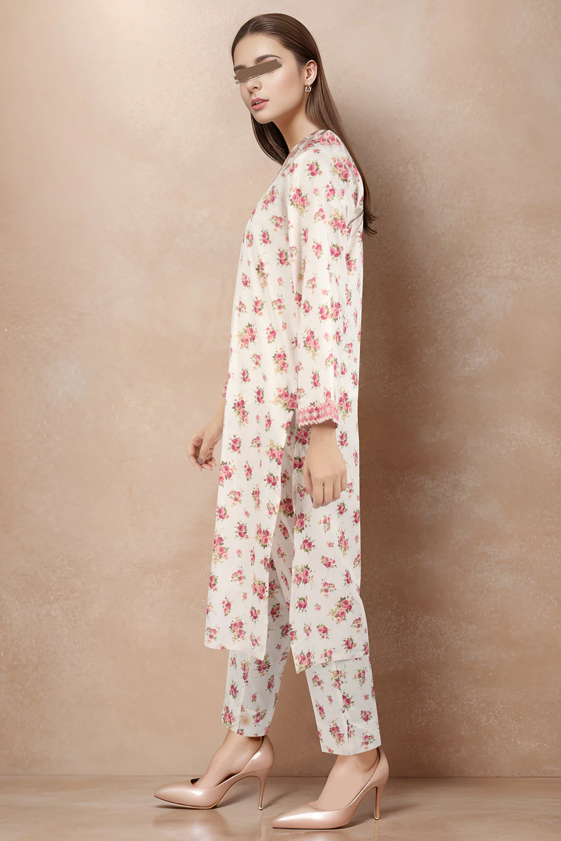 Printed Embroidered Cambric Stitched 2 Piece (Shirt/Trouser) - Image 3