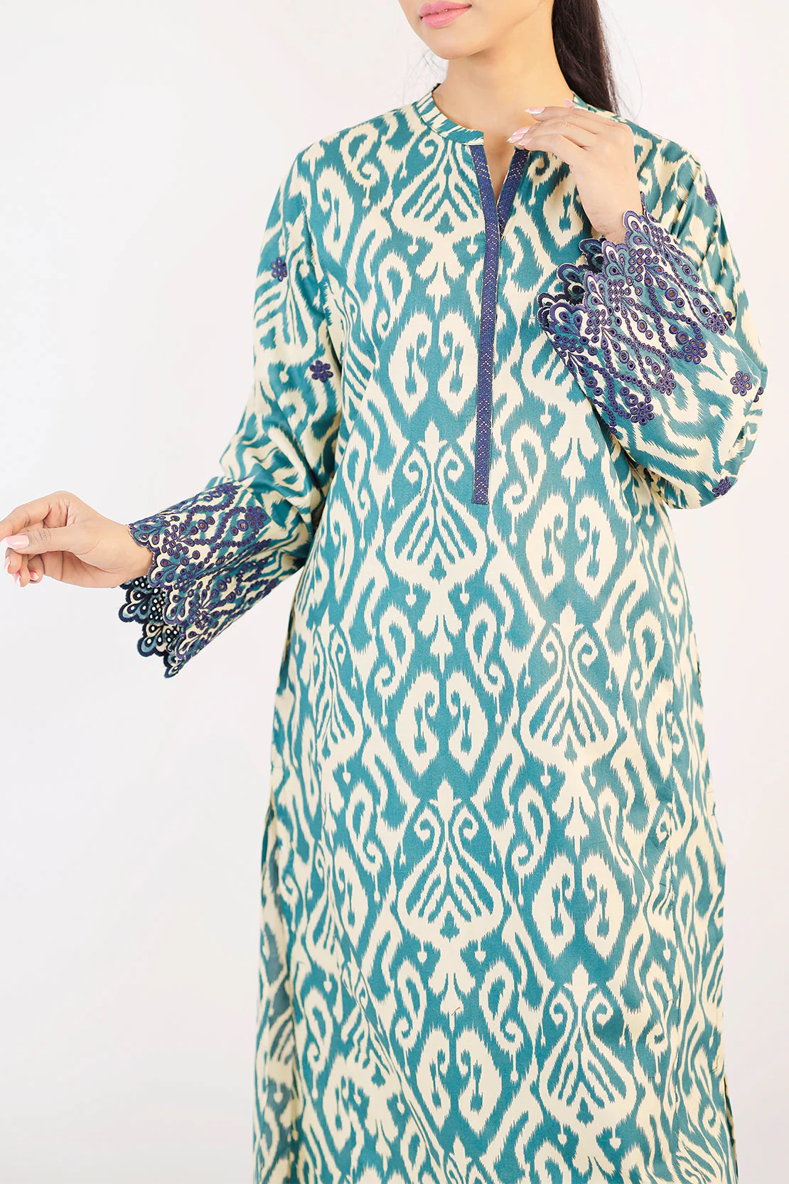 Printed Embroidered Cambric Stitched 2 Piece (Shirt/Trouser) - Image 3
