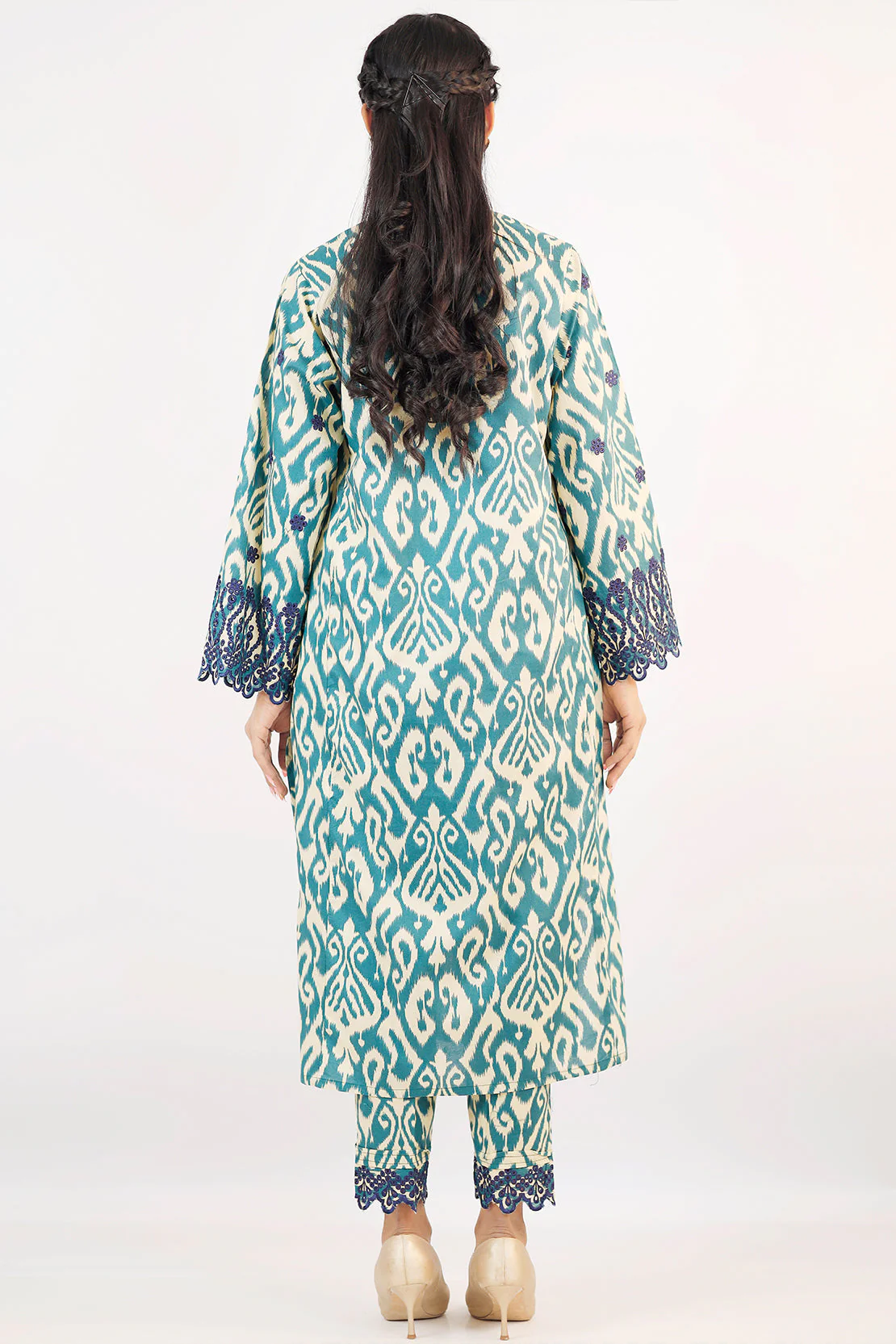 Printed Embroidered Cambric Stitched 2 Piece (Shirt/Trouser) - Image 4
