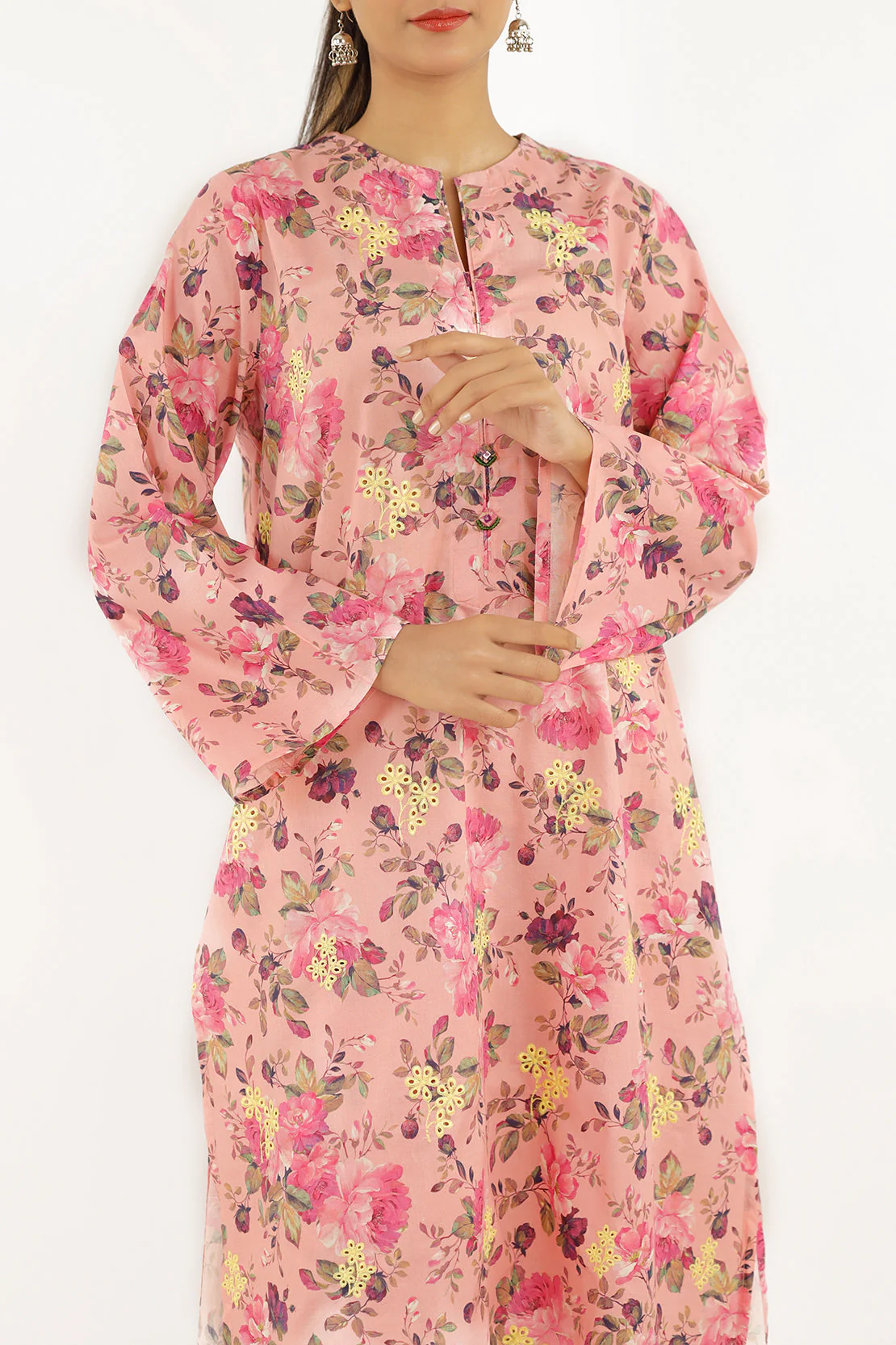 Printed Embroidered Cambric Stitched 2 Piece (Shirt/Trouser) - Image 3