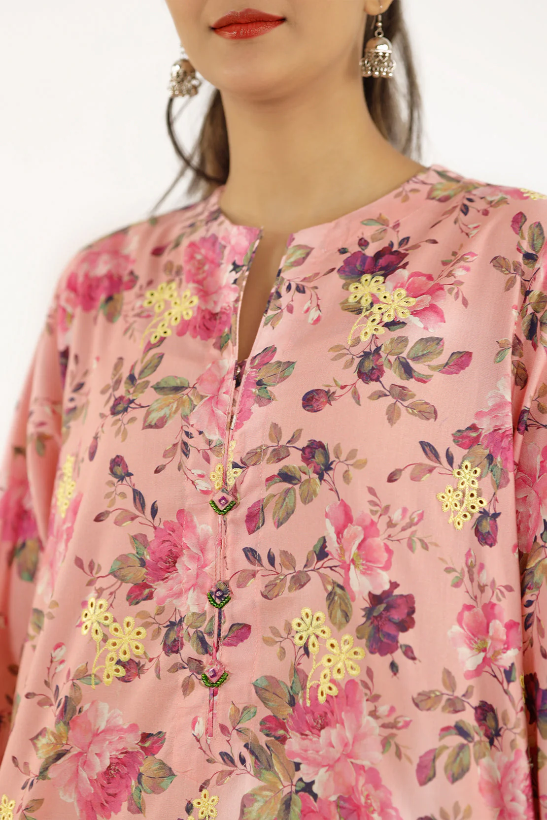 Printed Embroidered Cambric Stitched 2 Piece (Shirt/Trouser) - Image 5