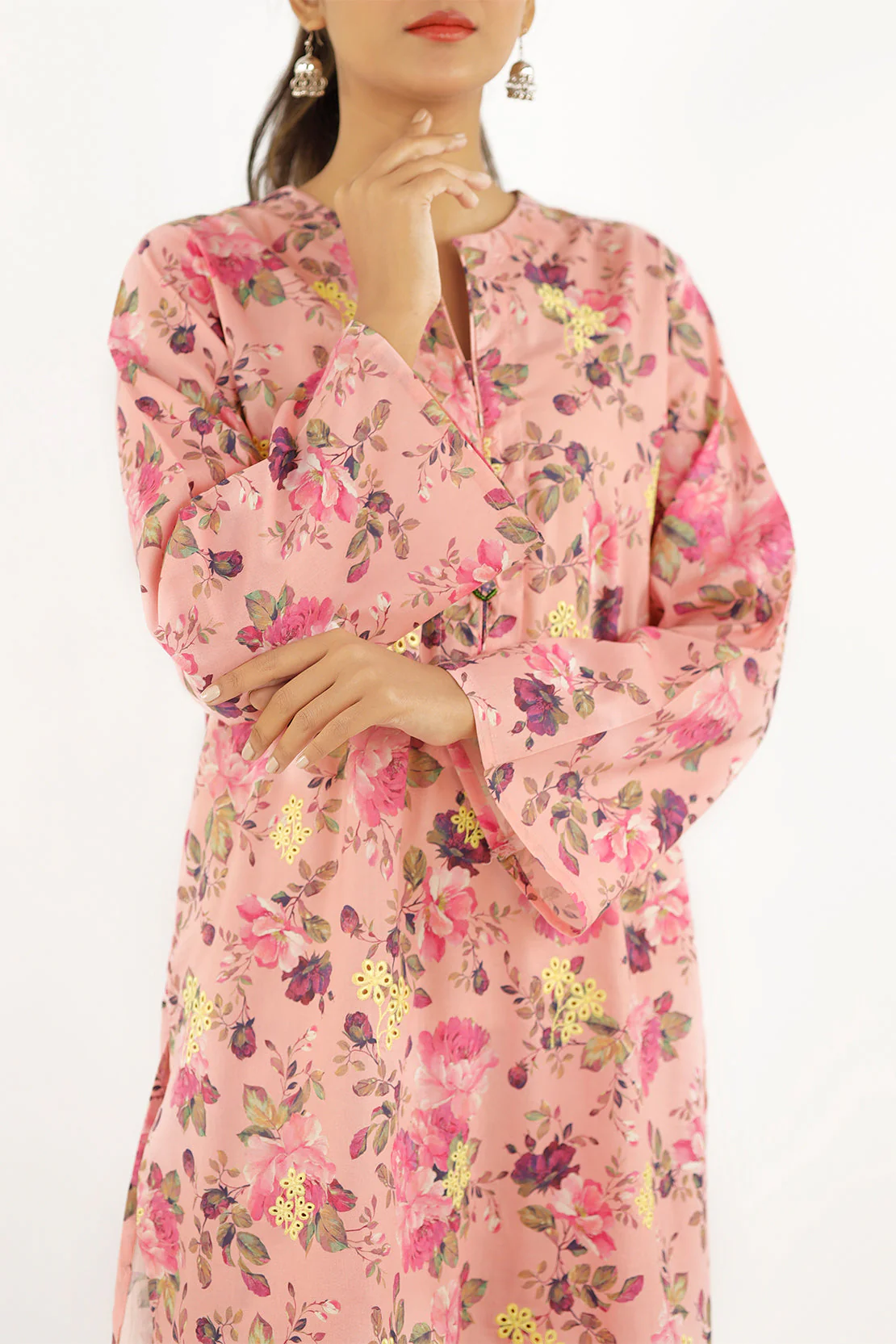 Printed Embroidered Cambric Stitched 2 Piece (Shirt/Trouser) - Image 6