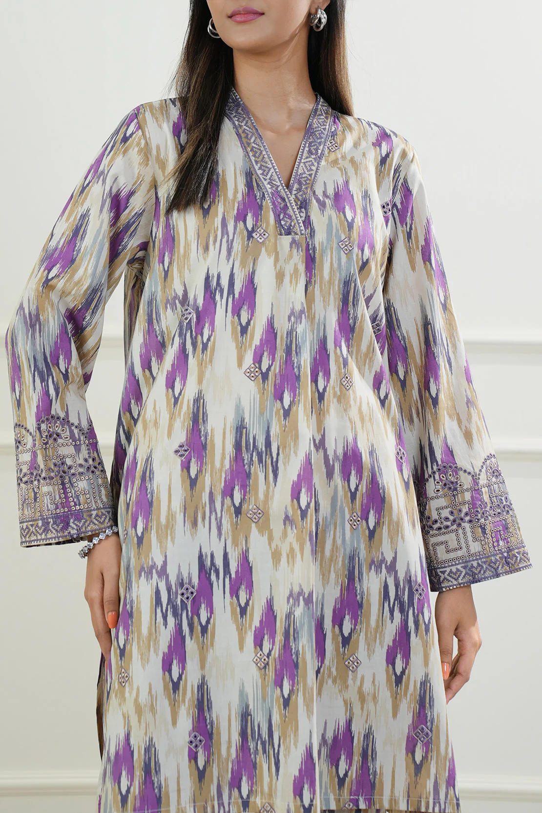 Printed Embroidered Cambric Stitched 2 Piece (Shirt/Trouser) - Image 6