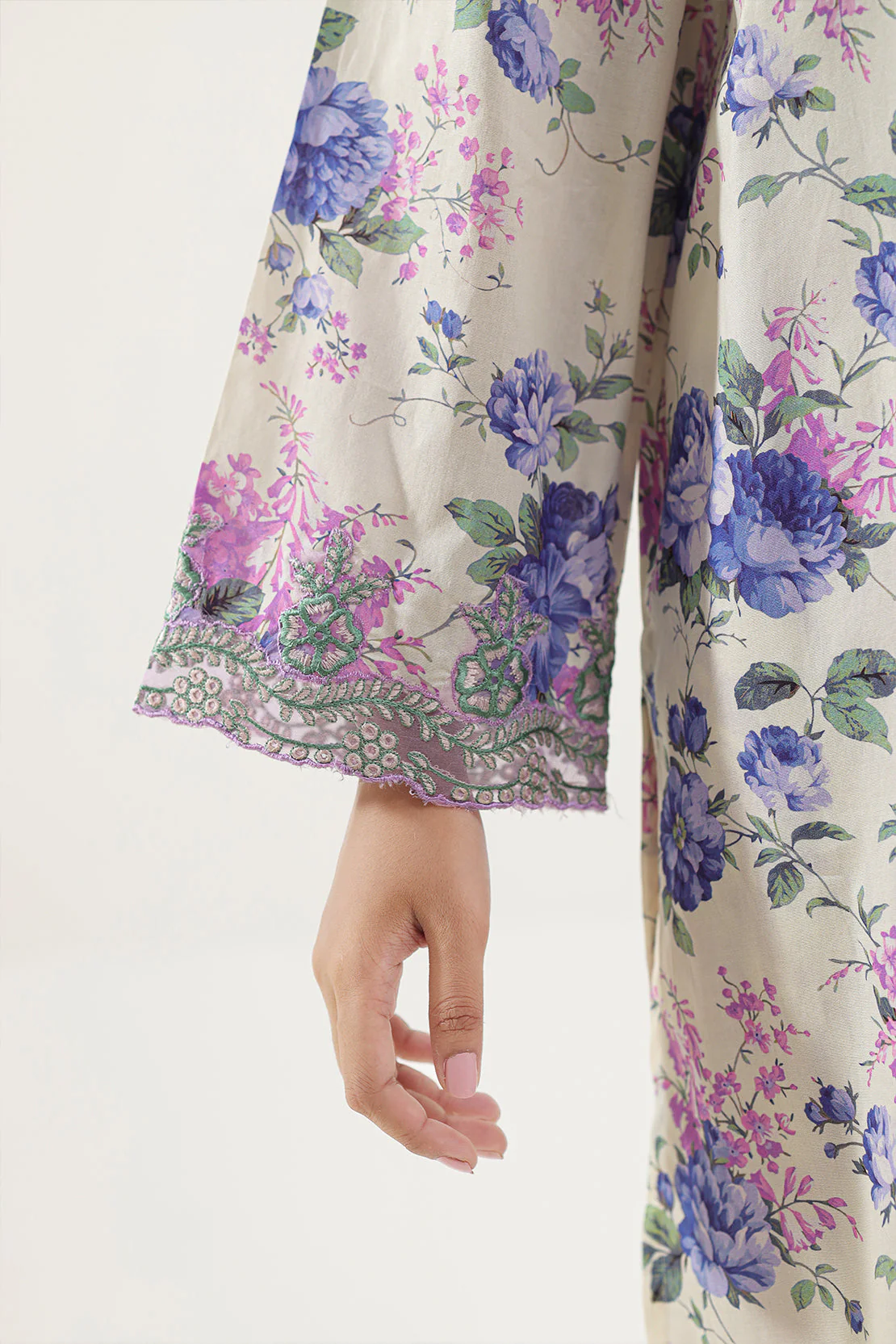 Printed Embroidered Cambric Stitched 2 Piece (Shirt/Trouser) - Image 5