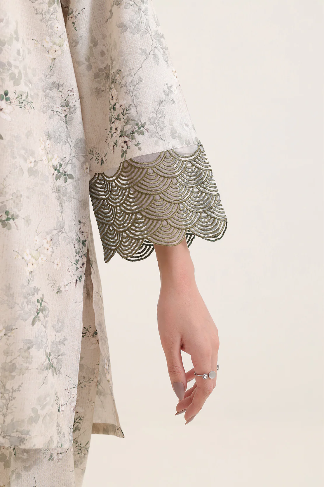 Printed Embroidered Cambric Stitched 2 Piece (Shirt/Trouser) - Image 4
