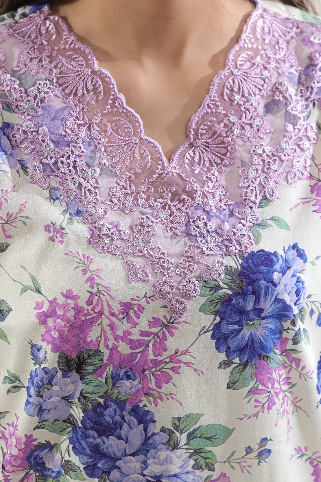 Printed+Embroidered Cambric Stitched Shirt - Image 4