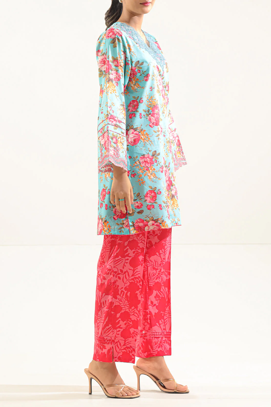 Printed+Embroidered Cambric Stitched Shirt - Image 4