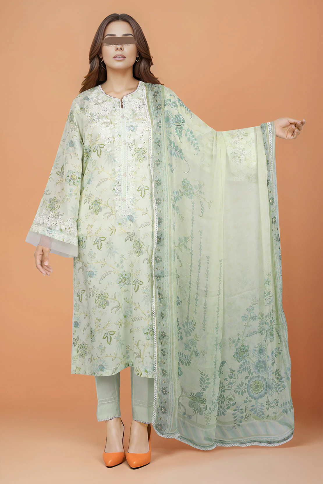 Printed Embroidered Cotton Filament Stitched 2 Piece (Shirt/Dupatta)