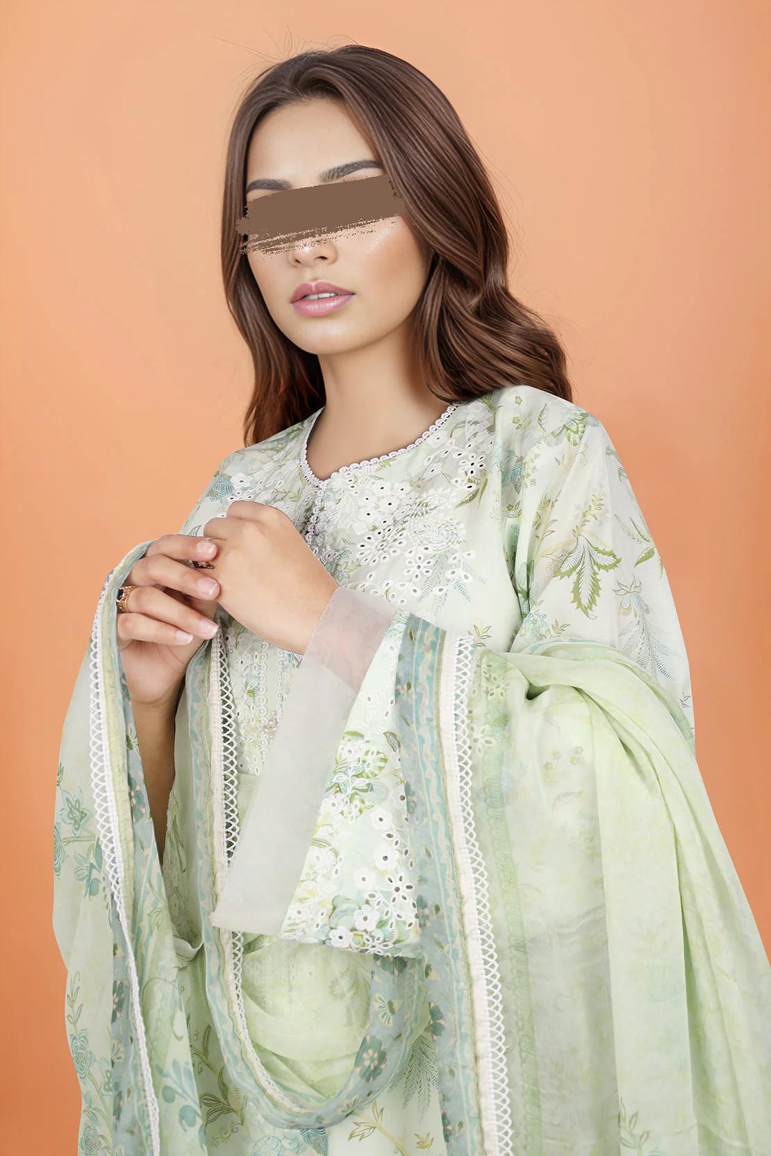 Printed Embroidered Cotton Filament Stitched Shirt - Image 3