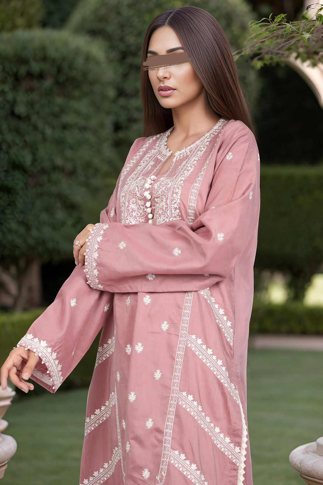 Printed Embroidered Cotton Filament Stitched 2 Piece (Shirt/Trouser) - Image 2