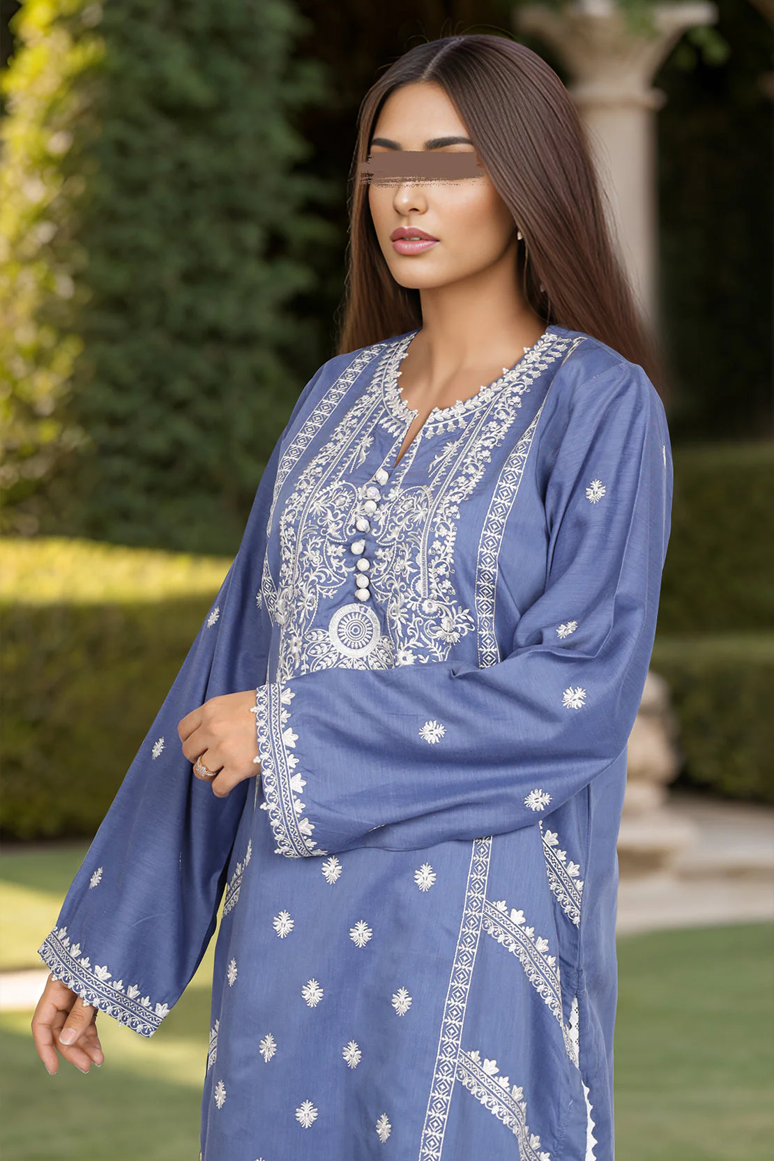 Printed Embroidered Cotton Filament Stitched 2 Piece (Shirt/Trouser) - Image 2