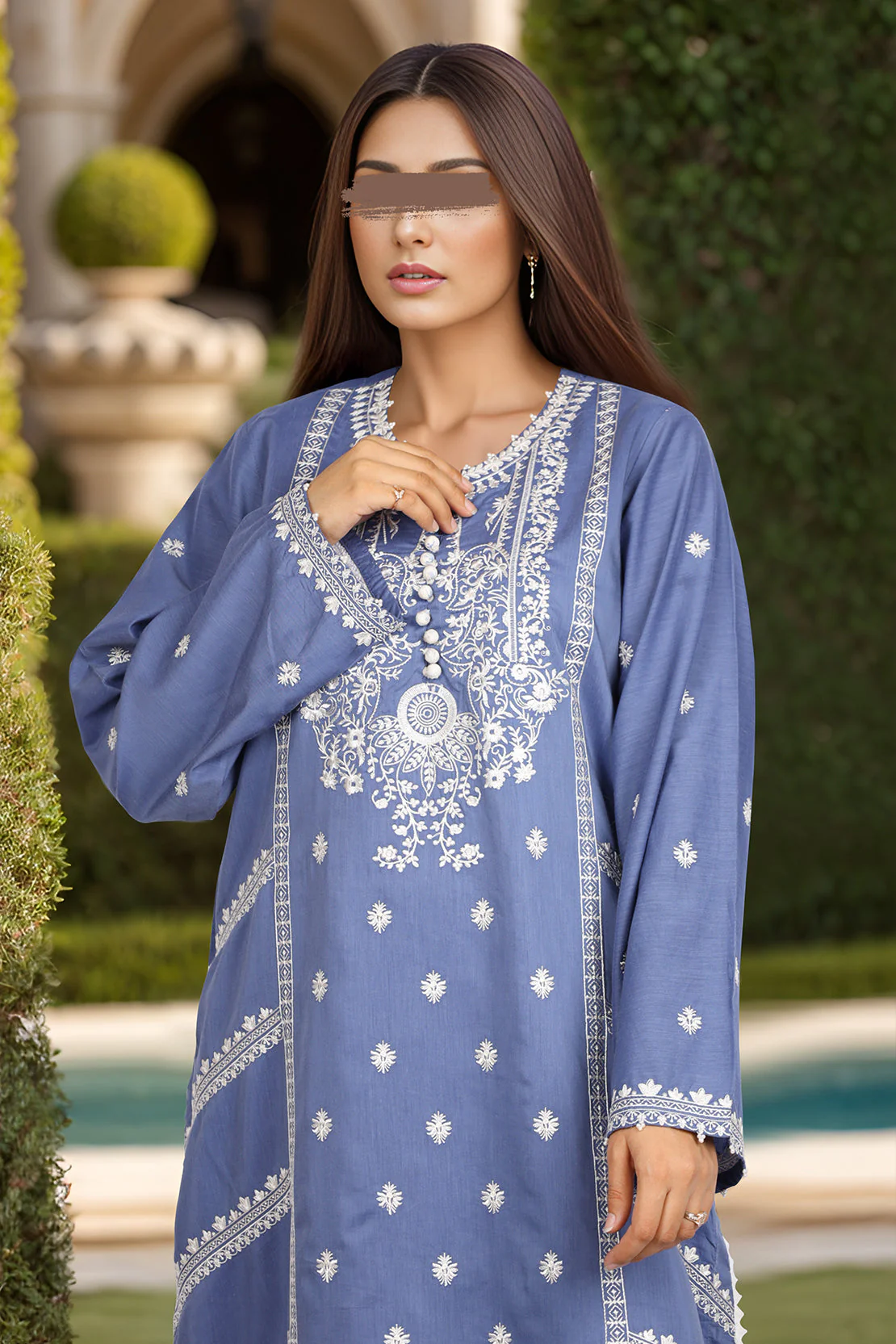 Printed Embroidered Cotton Filament Stitched 2 Piece (Shirt/Trouser) - Image 3