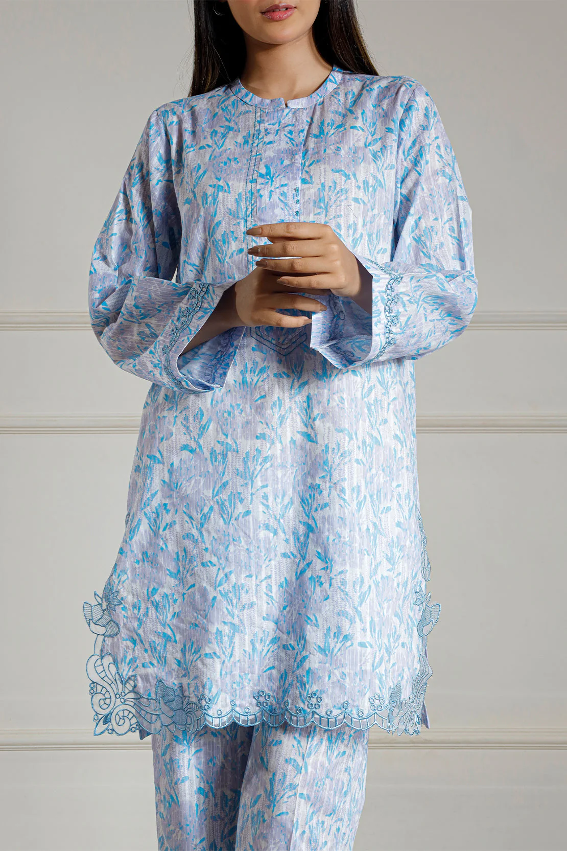 Printed Embroidered Cotton Stitched 2 Piece (Shirt/Trouser)