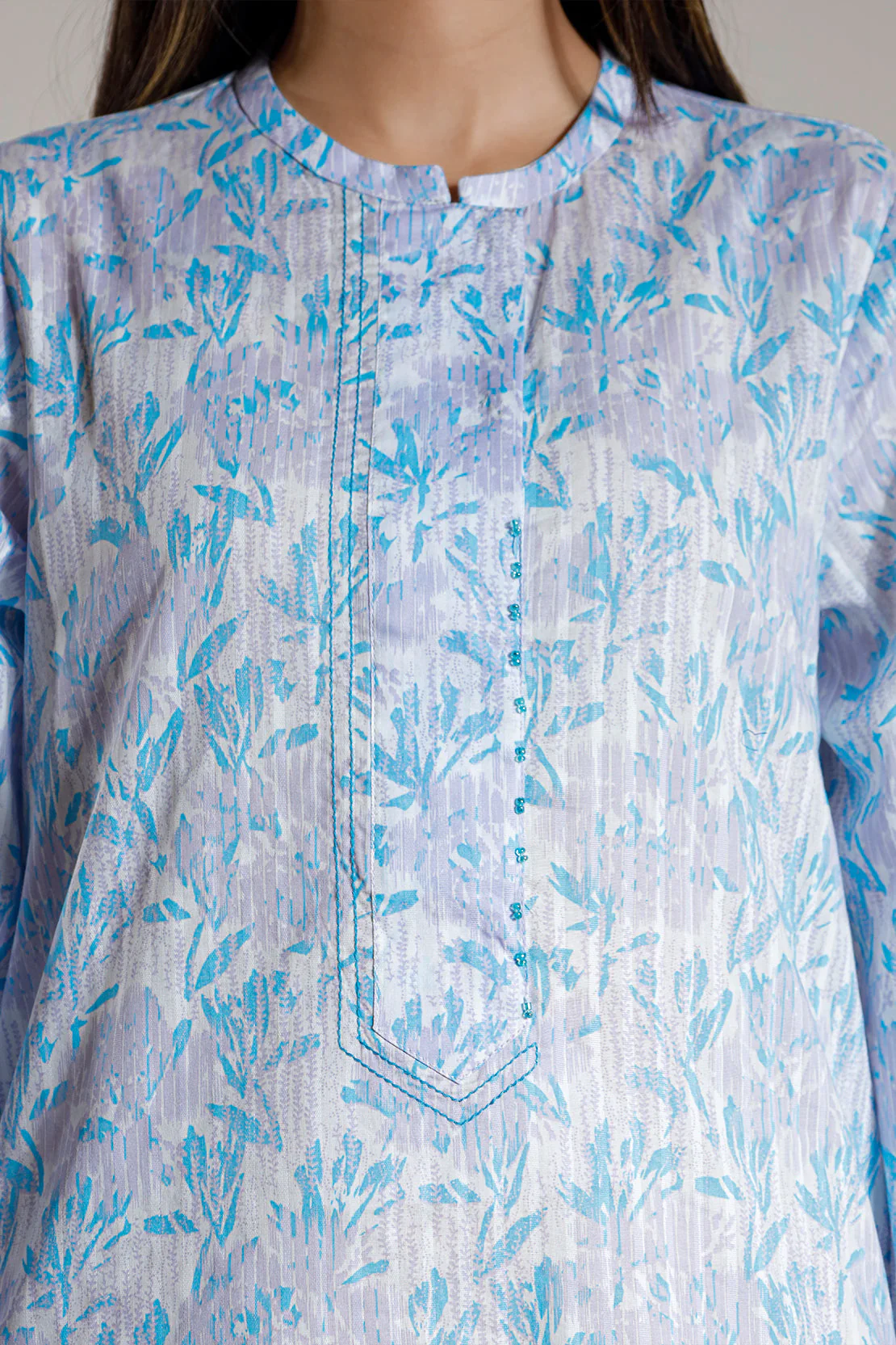 Printed Embroidered Cotton Stitched 2 Piece (Shirt/Trouser) - Image 4