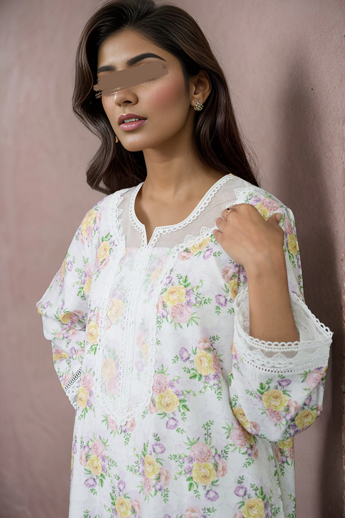 Printed + Embroidered Khaddar Stitched 2 Piece (Shirt/Trouser) - Image 2