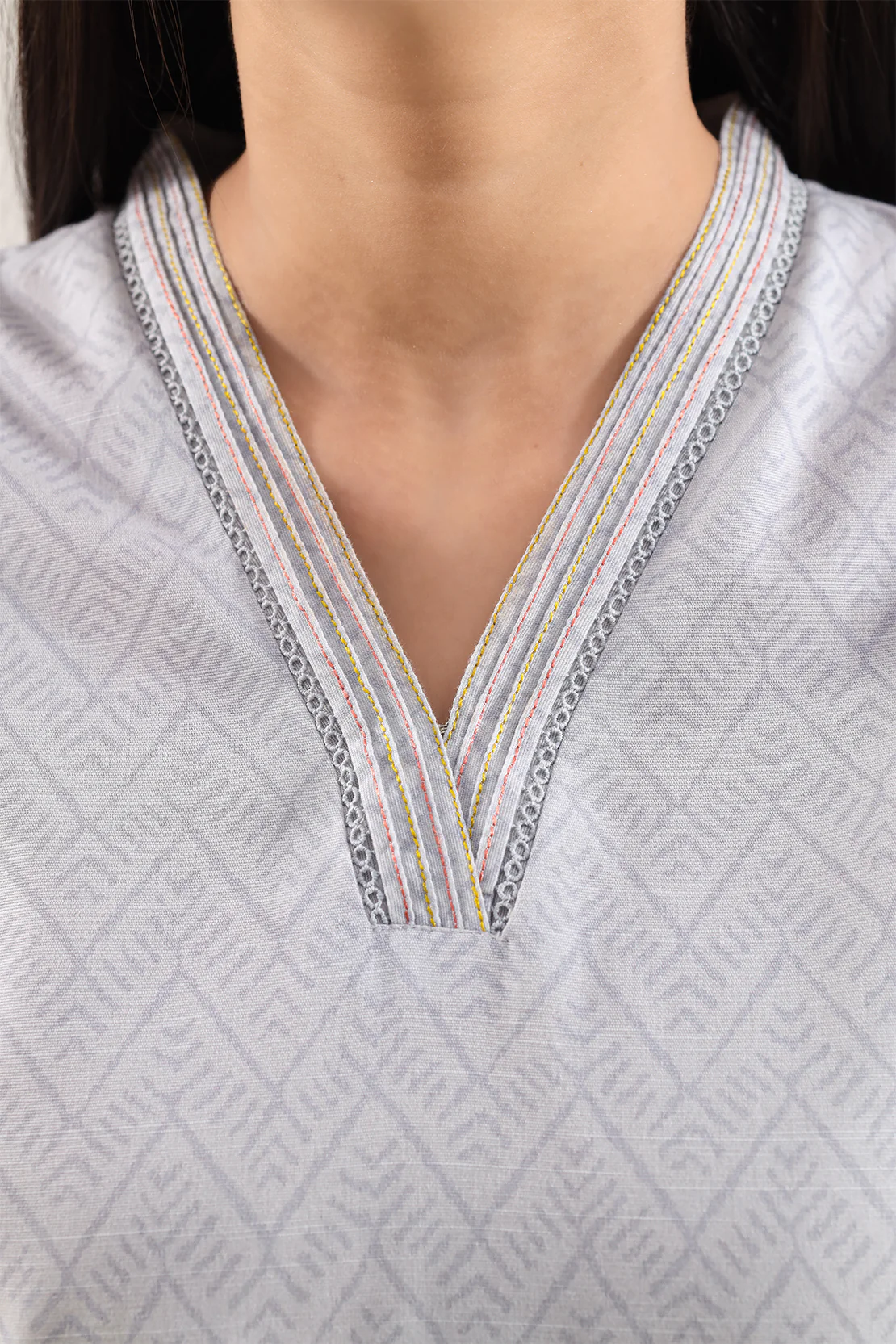 Printed Embroidered Khaddar Stitched 2 Piece (Shirt/Trouser) - Image 3