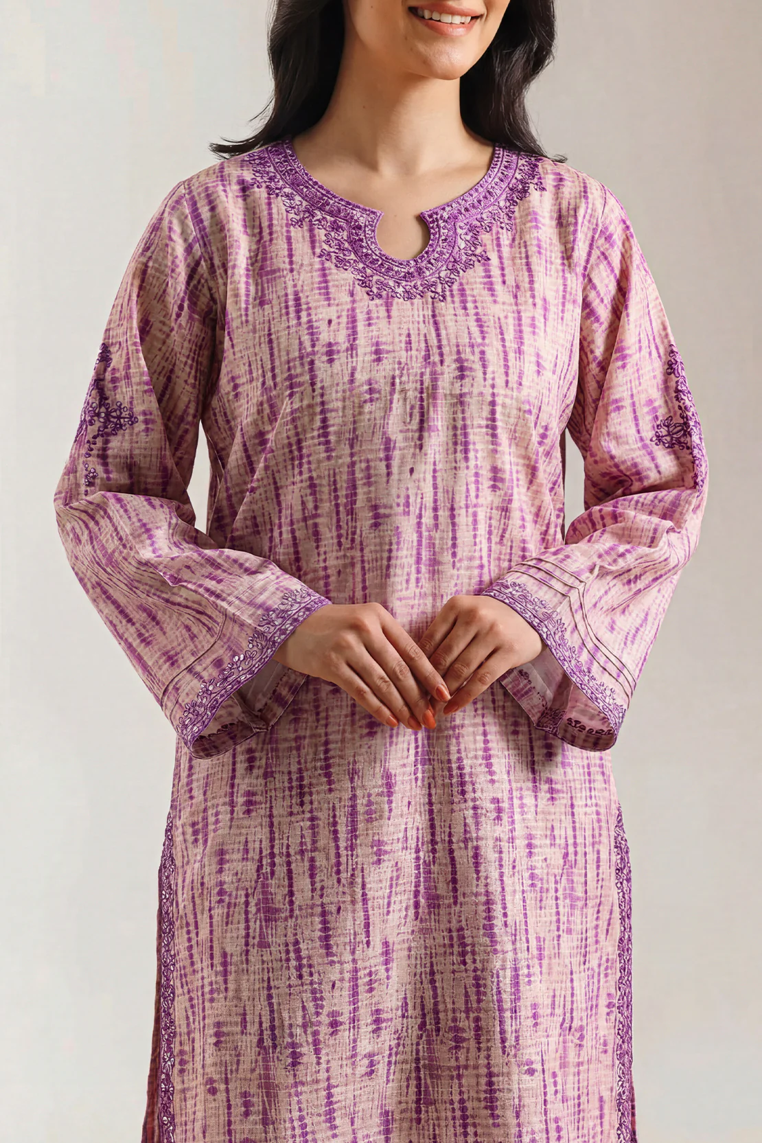 Printed Embroidered Khaddar Stitched 2 Piece (Shirt/Trouser) - Image 2