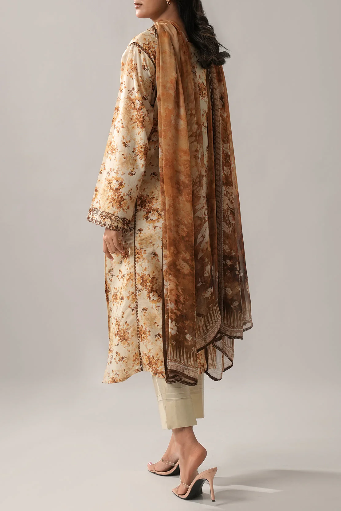 Printed Embroidered Lawn Stitched 2 Piece (Shirt/Dupatta) - Image 4