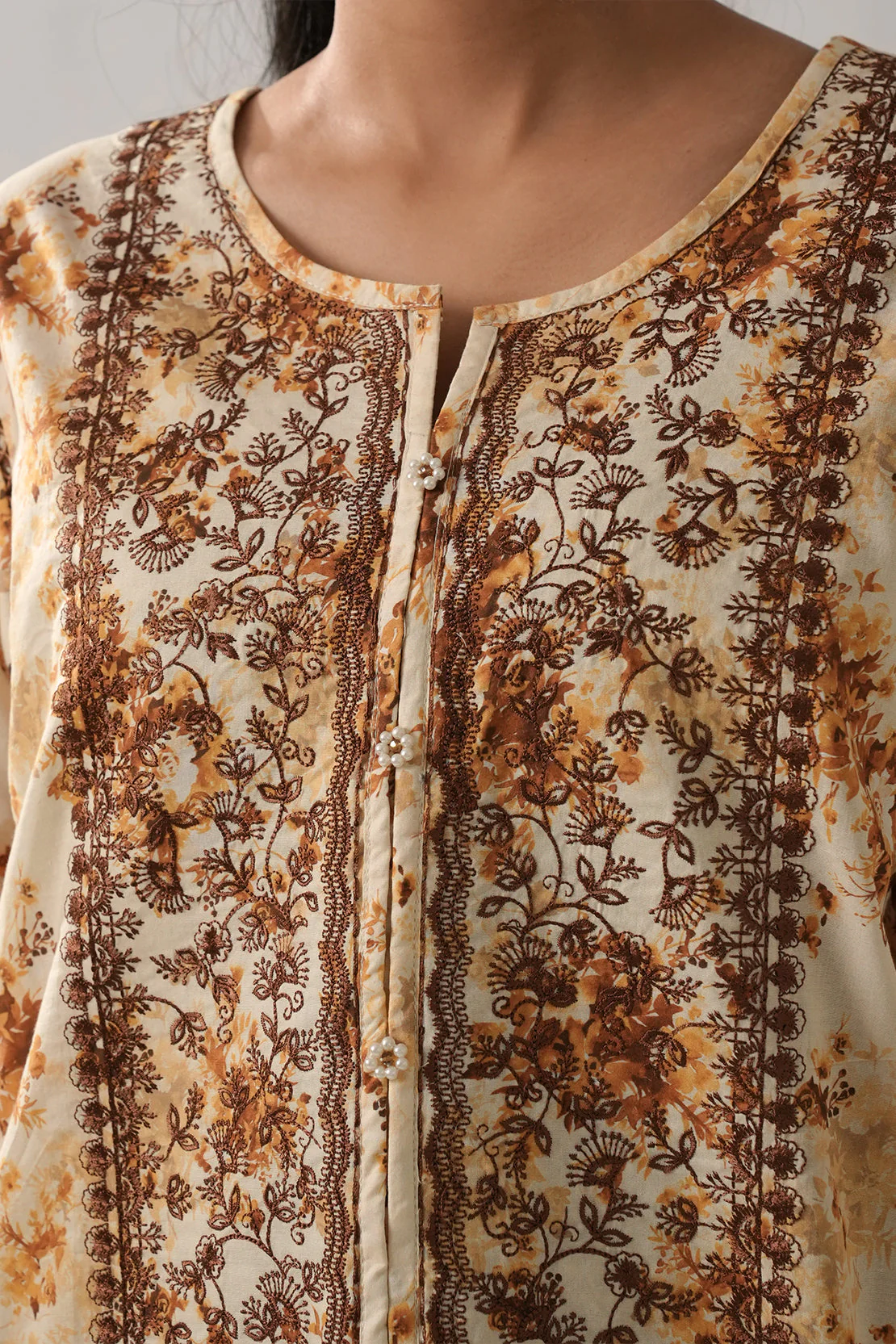 Printed Embroidered Lawn Stitched 2 Piece (Shirt/Dupatta) - Image 7