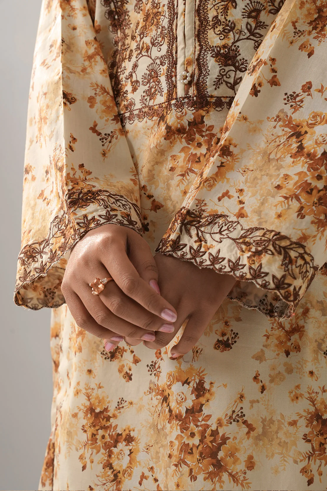 Printed Embroidered Lawn Stitched 2 Piece (Shirt/Dupatta) - Image 8