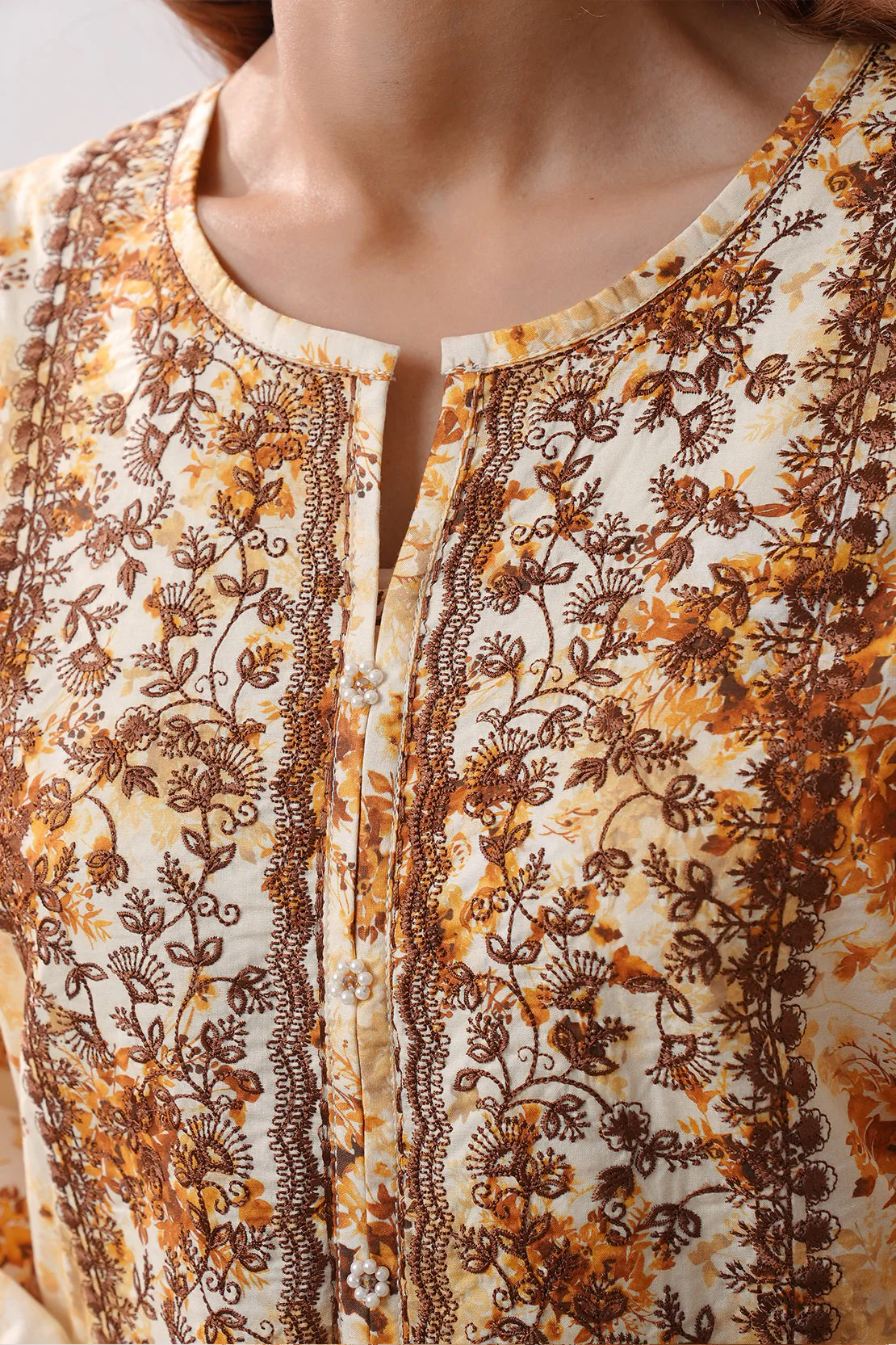 Printed Embroidered Lawn Stitched 2 Piece (Shirt/Dupatta) - Image 7