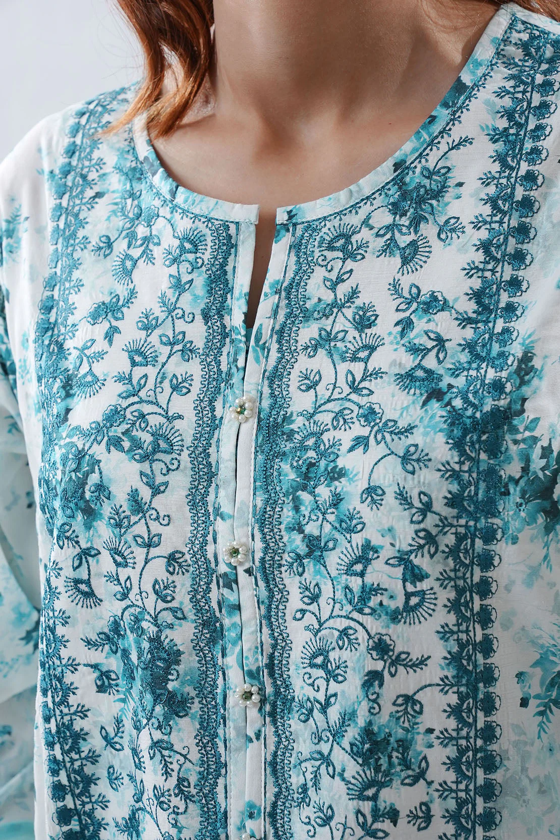 Printed Embroidered Lawn Stitched 2 Piece (Shirt/Dupatta) - Image 5