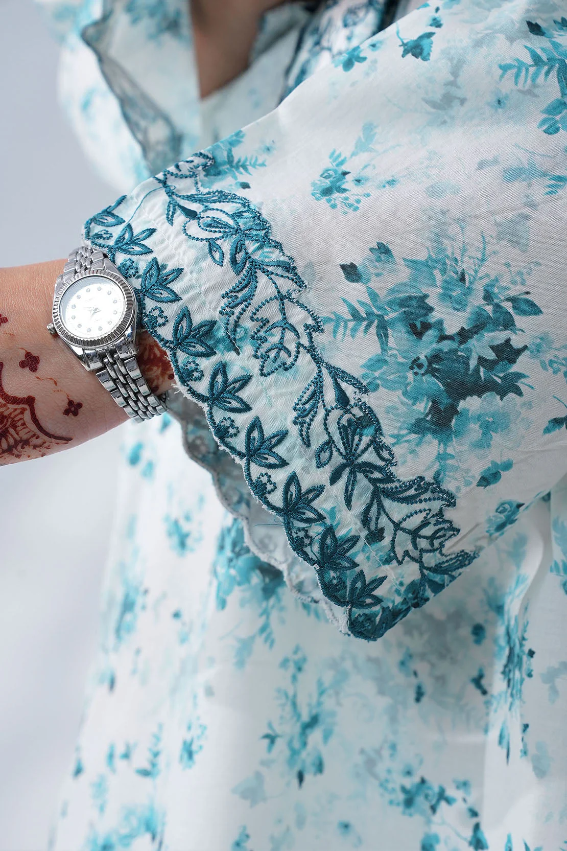 Printed Embroidered Lawn Stitched 2 Piece (Shirt/Dupatta) - Image 6