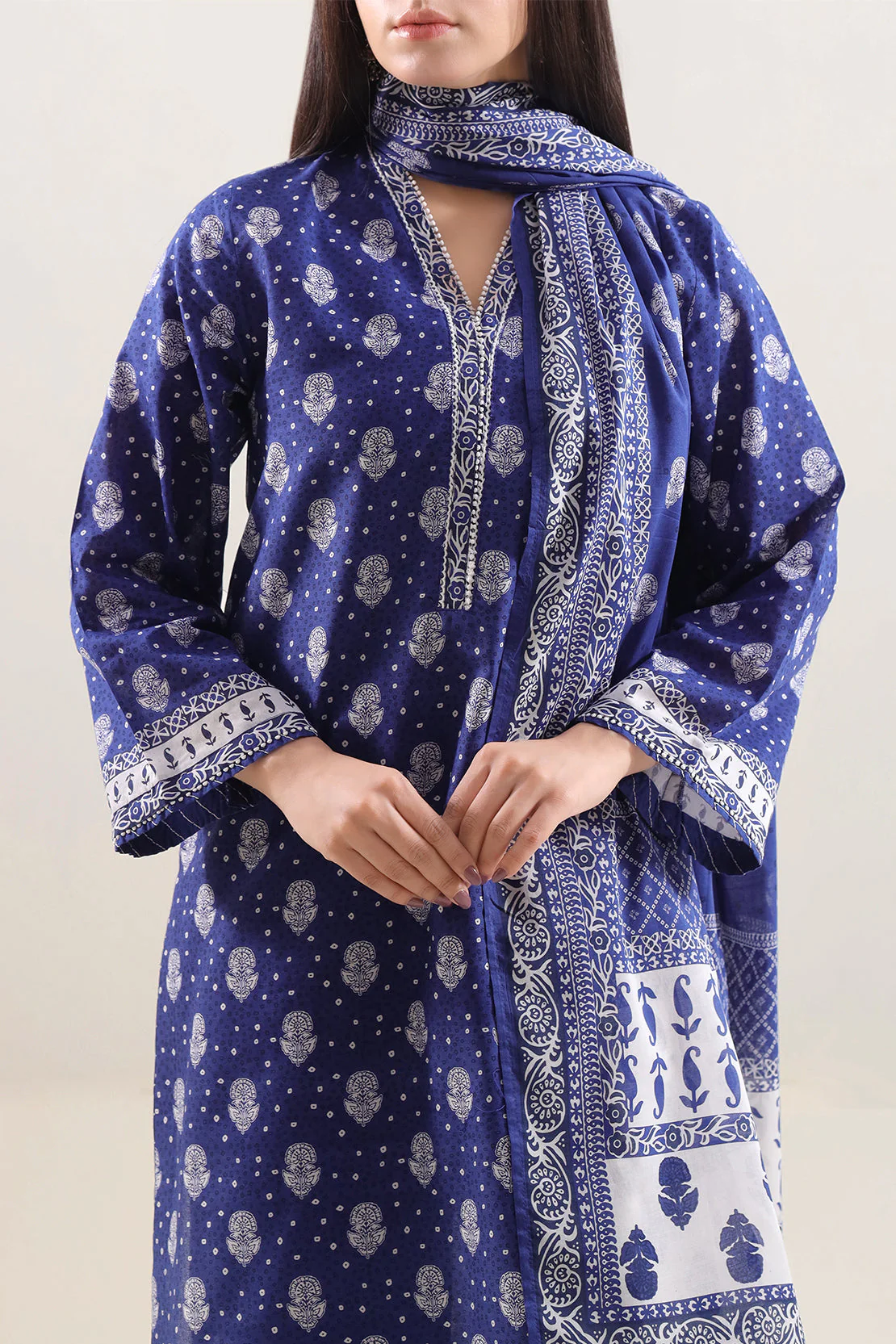 Printed Embroidered lawn Stitched 2 Piece (Shirt/Dupatta) - Image 2
