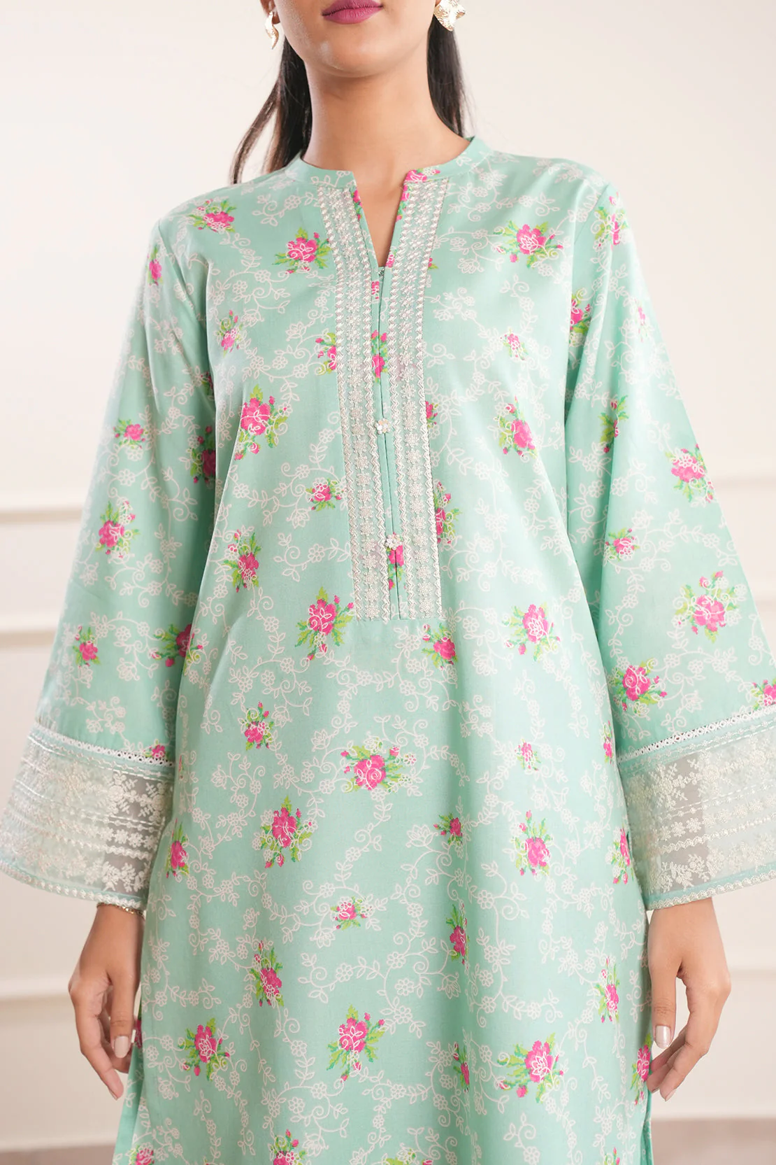 Printed Embroidered Lawn Stitched 2 Piece (Shirt/Trouser) - Image 6