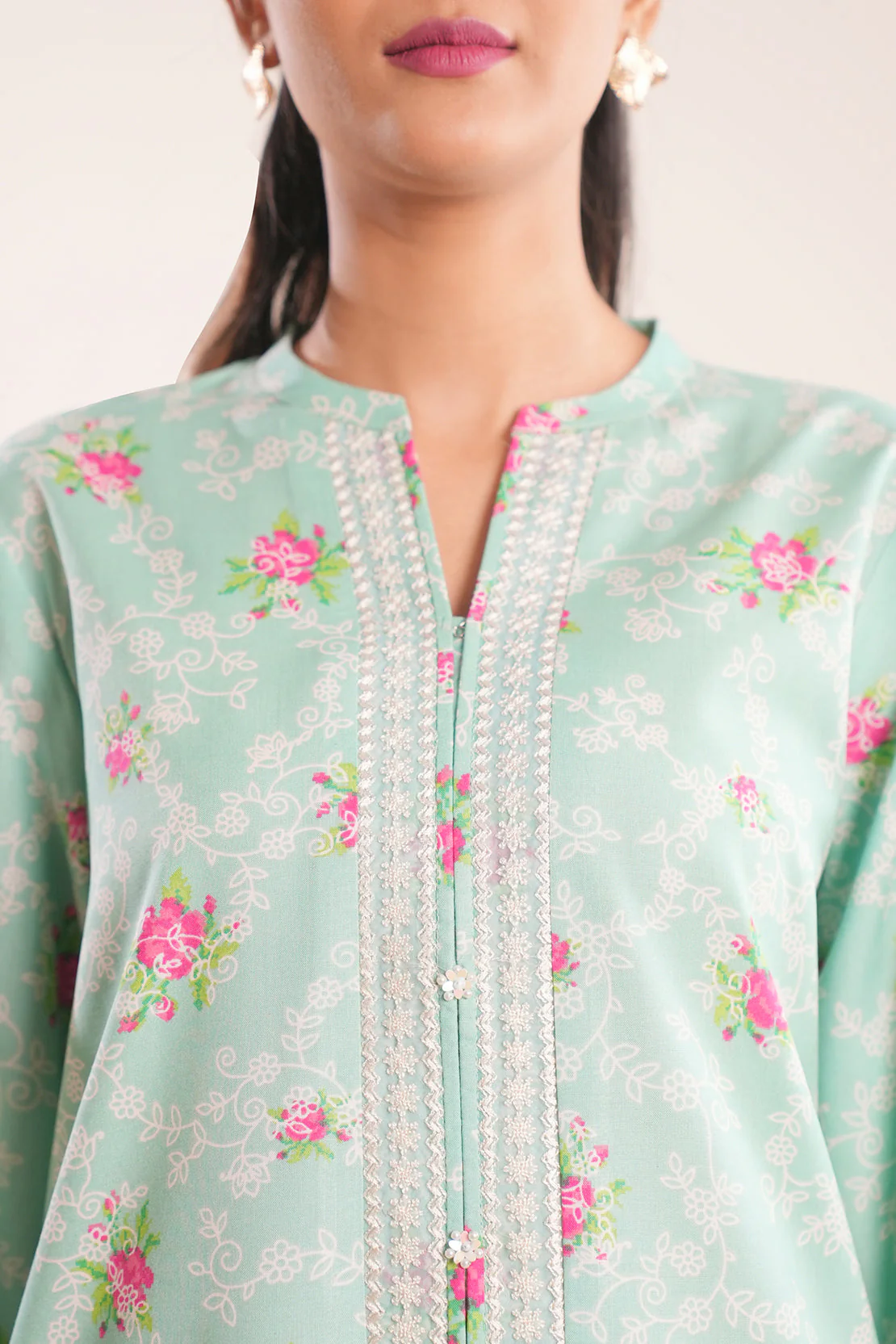 Printed Embroidered Lawn Stitched 2 Piece (Shirt/Trouser) - Image 8