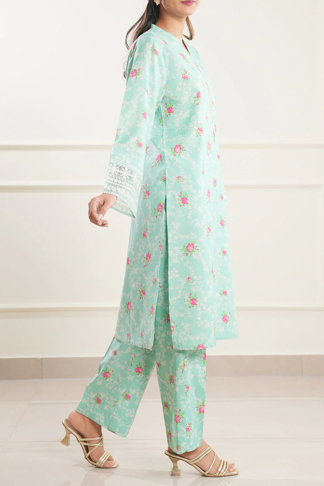 Printed Embroidered Lawn Stitched 2 Piece (Shirt/Trouser) - Image 9