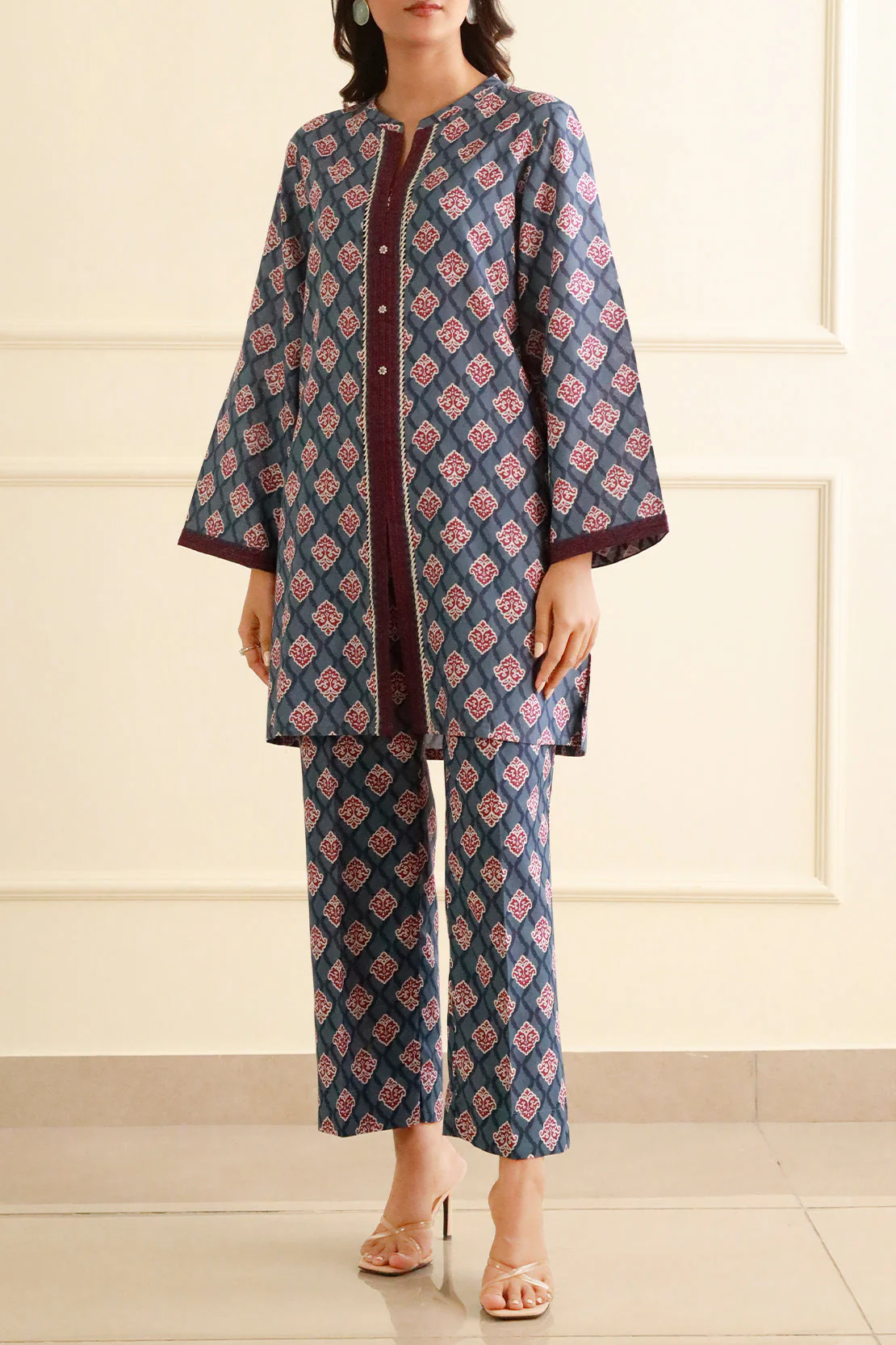 Printed Embroidered Lawn Stitched 2 Piece (Shirt/Trouser) - Image 2