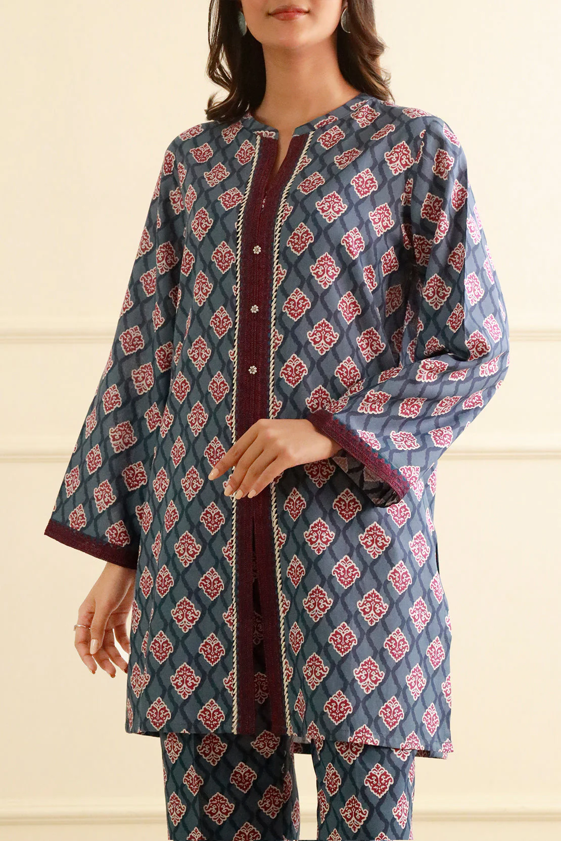 Printed Embroidered Lawn Stitched 2 Piece (Shirt/Trouser) - Image 3