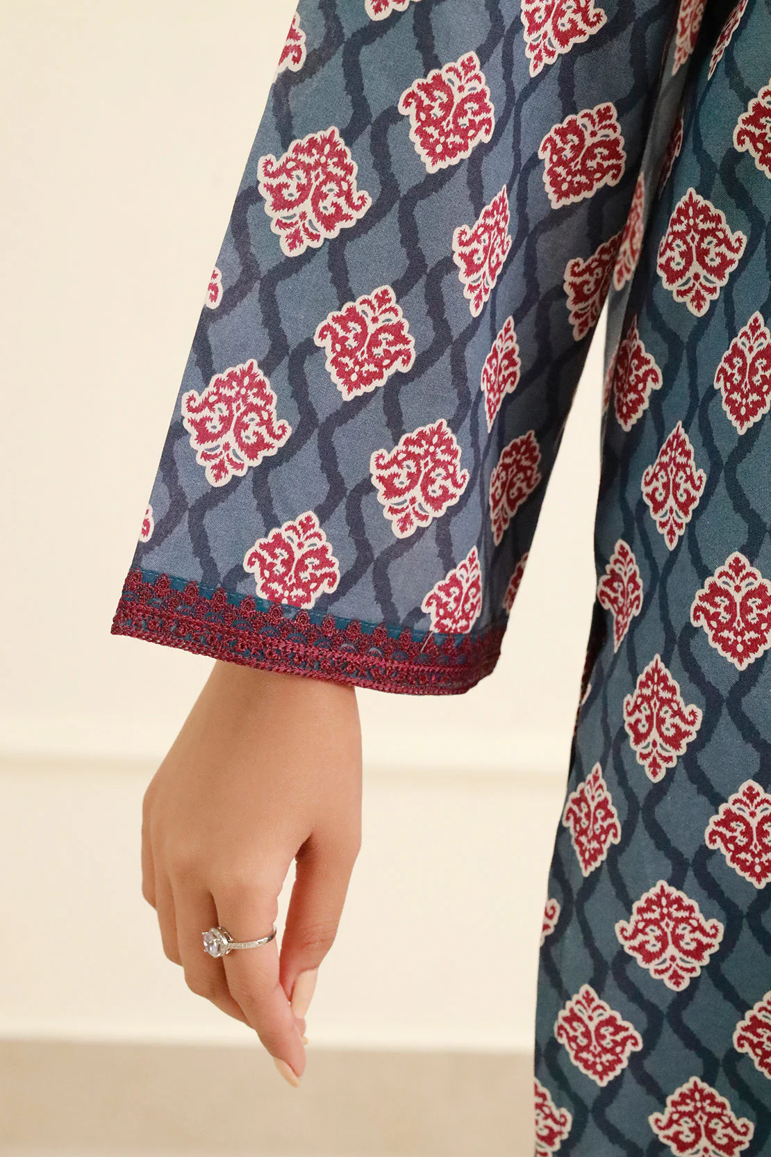 Printed Embroidered Lawn Stitched 2 Piece (Shirt/Trouser) - Image 4