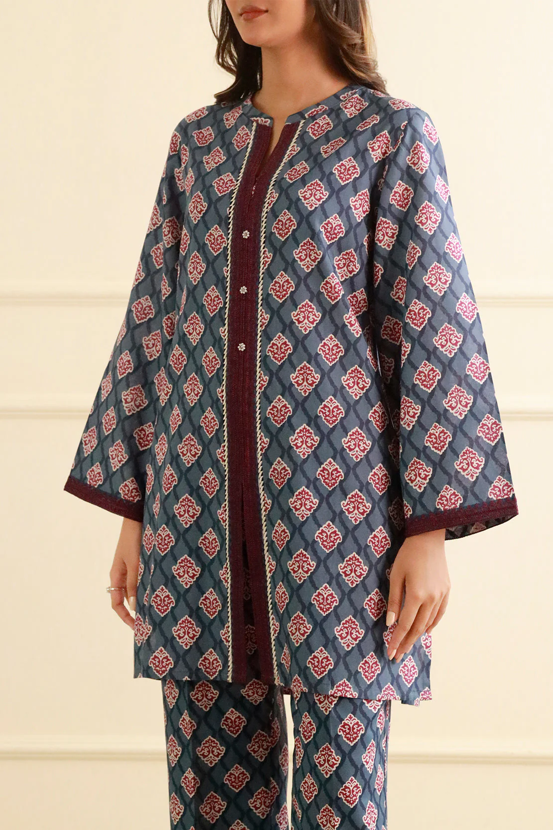 Printed Embroidered Lawn Stitched 2 Piece (Shirt/Trouser) - Image 6