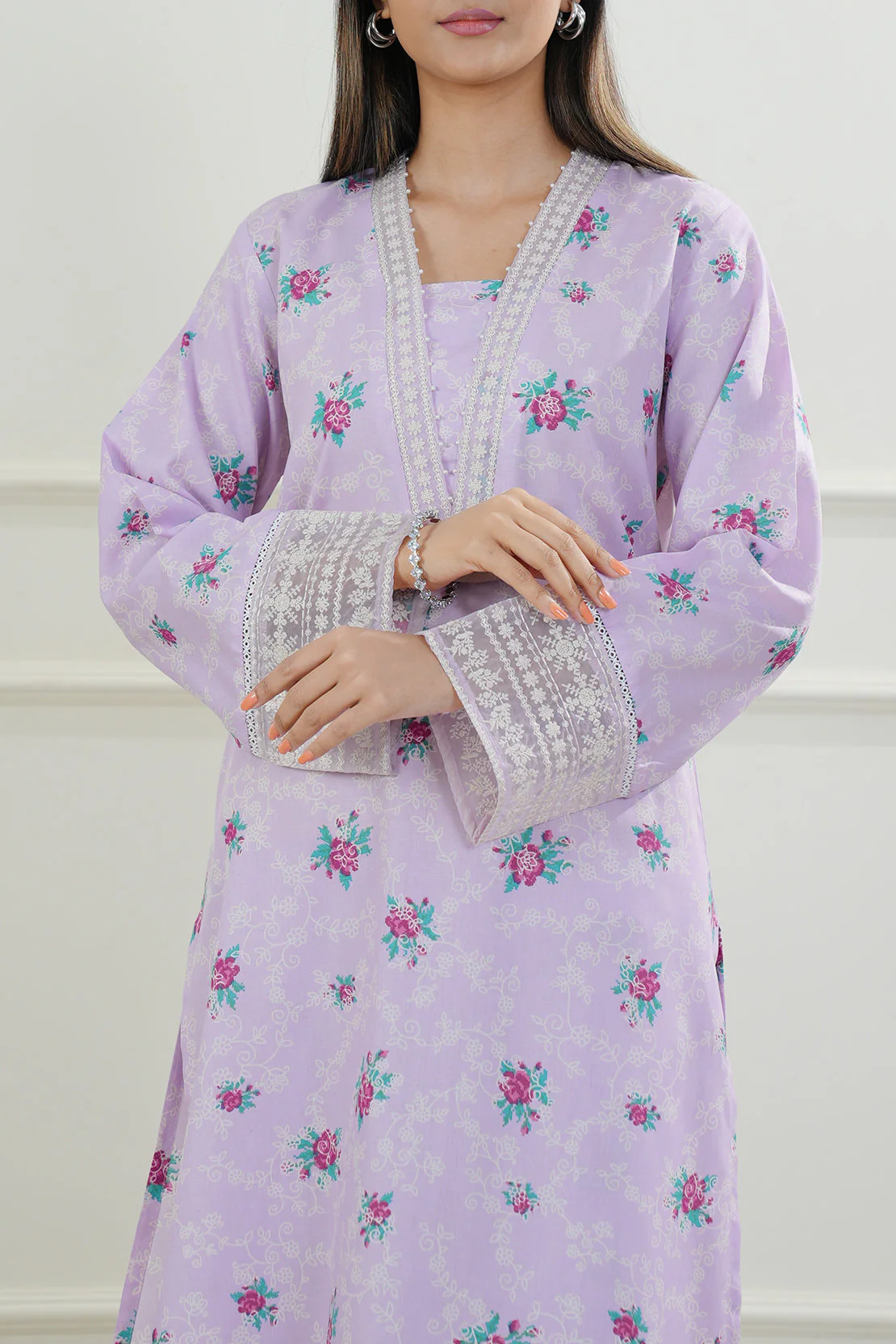 Printed Embroidered Lawn Stitched 2 Piece (Shirt/Trouser) - Image 5