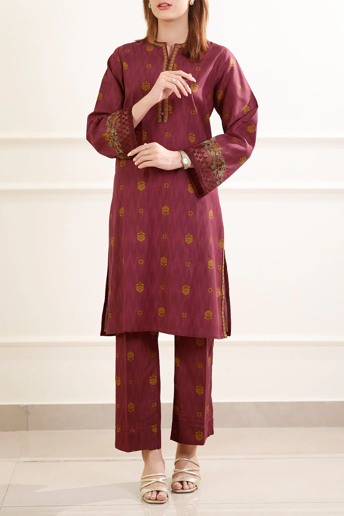 Printed Embroidered Lawn Stitched 2 Piece (Shirt/Trouser) - Image 4