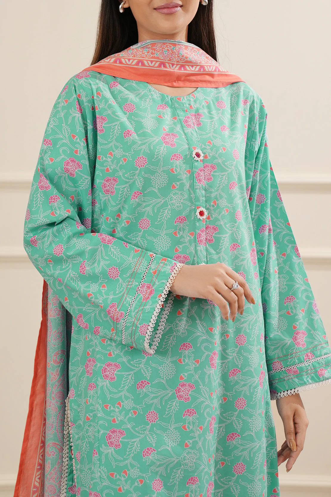 Printed Embroidered Lawn Stitched 2 Piece (Shirt/Trouser)