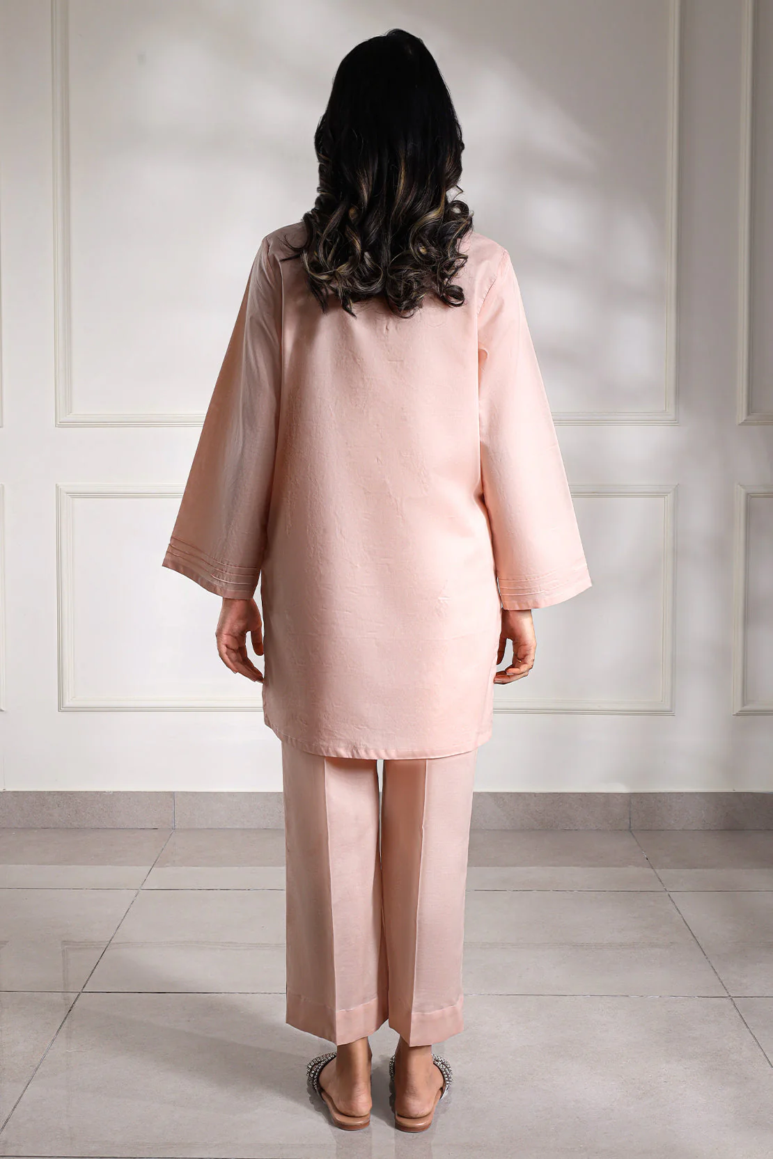 Solid + Embroidered Lawn Stitched 2 Piece (Shirt/Trouser) - Image 4