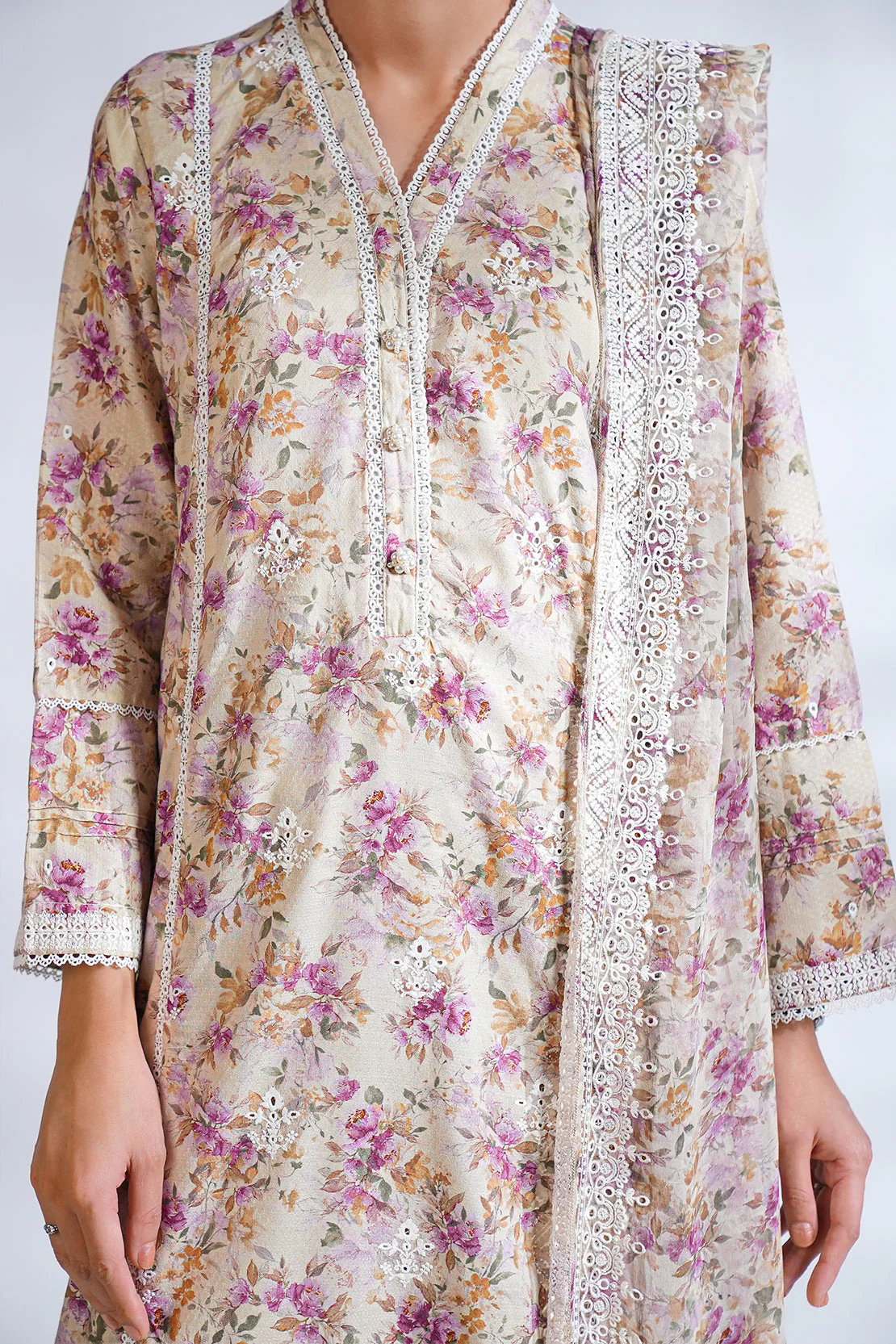 Printed Embroidered Lawn Stitched 2 Piece (Shirt/Trouser) - Image 5