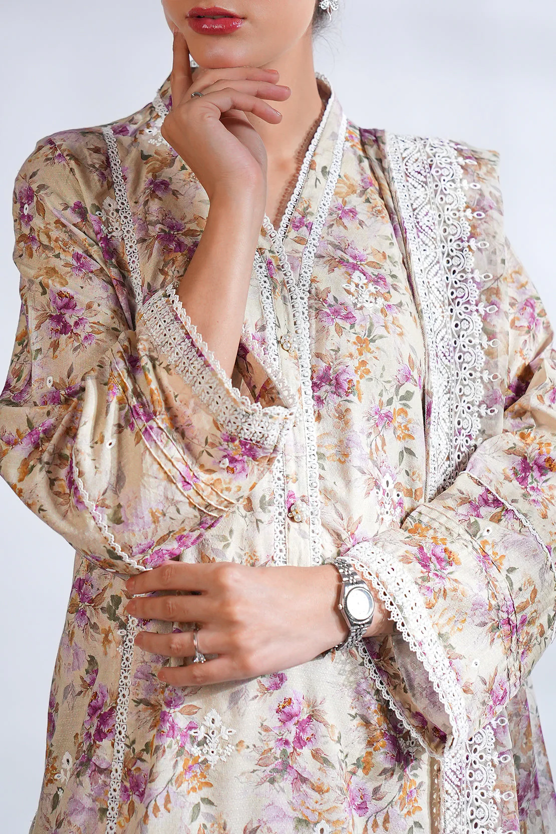 Printed Embroidered Lawn Stitched 2 Piece (Shirt/Trouser) - Image 6