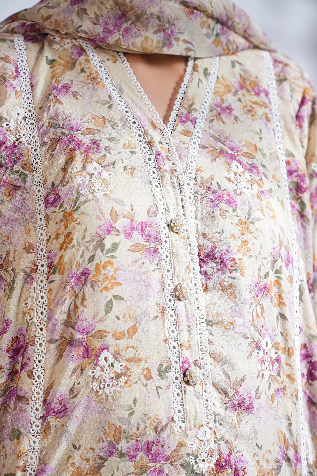 Printed Embroidered Lawn Stitched 2 Piece (Shirt/Trouser) - Image 7