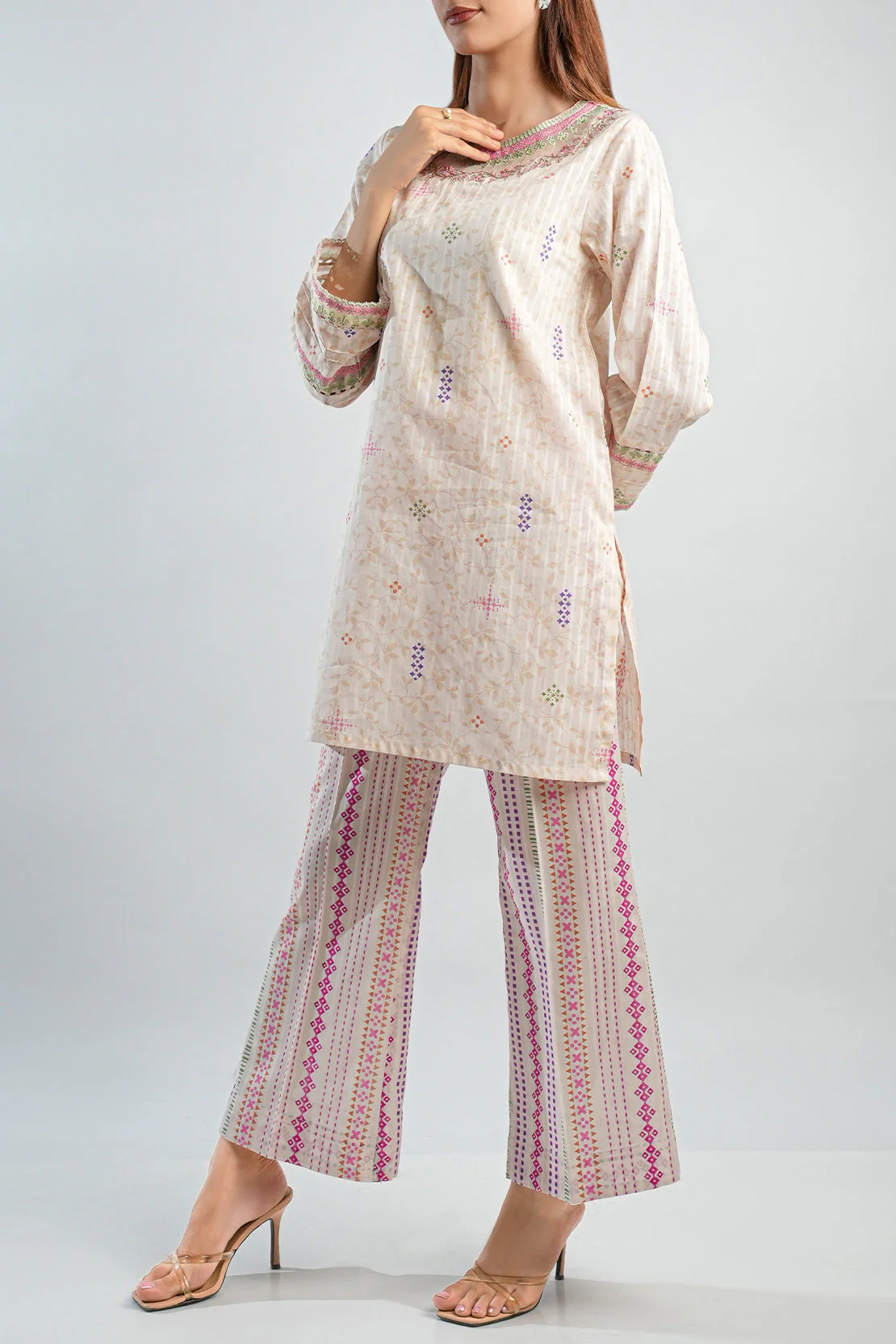 Printed Embroidered Lawn Stitched 2 Piece (Shirt/Trouser) - Image 3