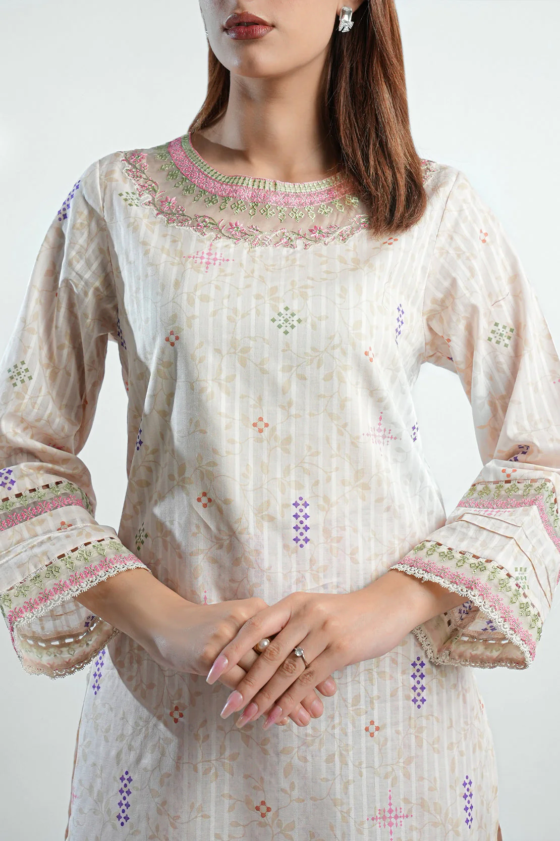 Printed Embroidered Lawn Stitched 2 Piece (Shirt/Trouser) - Image 5