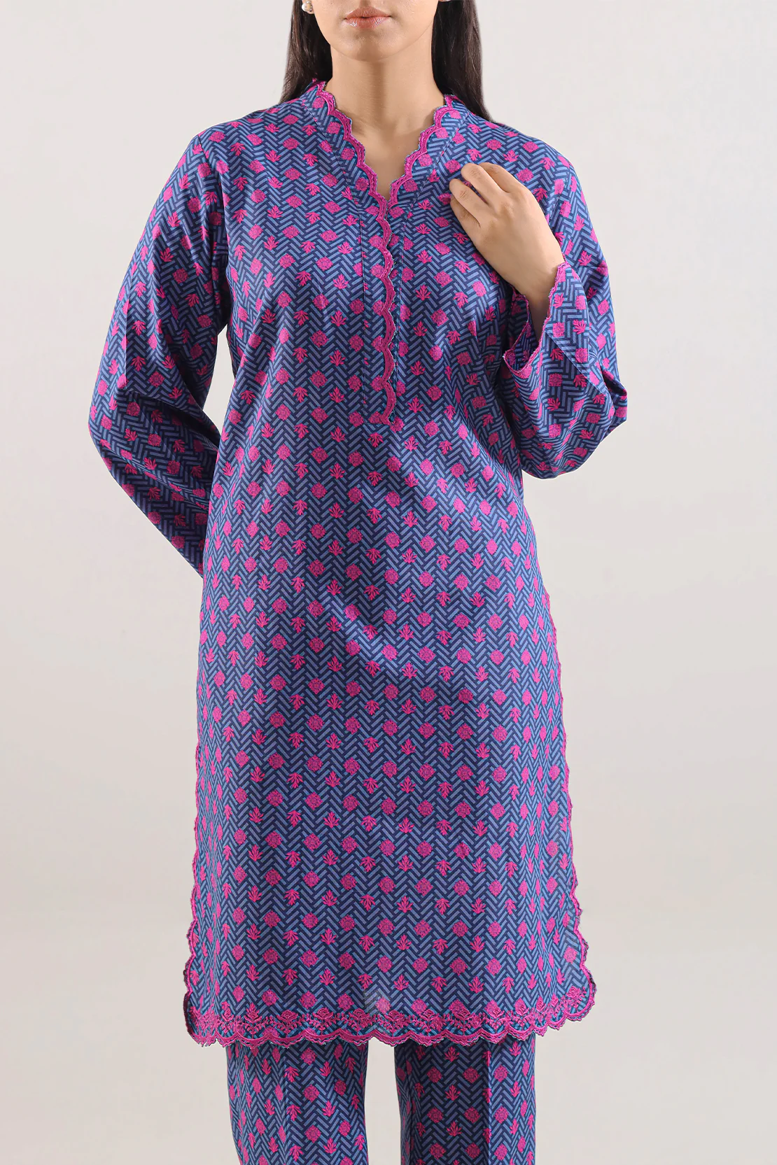 Printed Embroidered Lawn Stitched 2 Piece (Shirt/Trouser) - Image 2