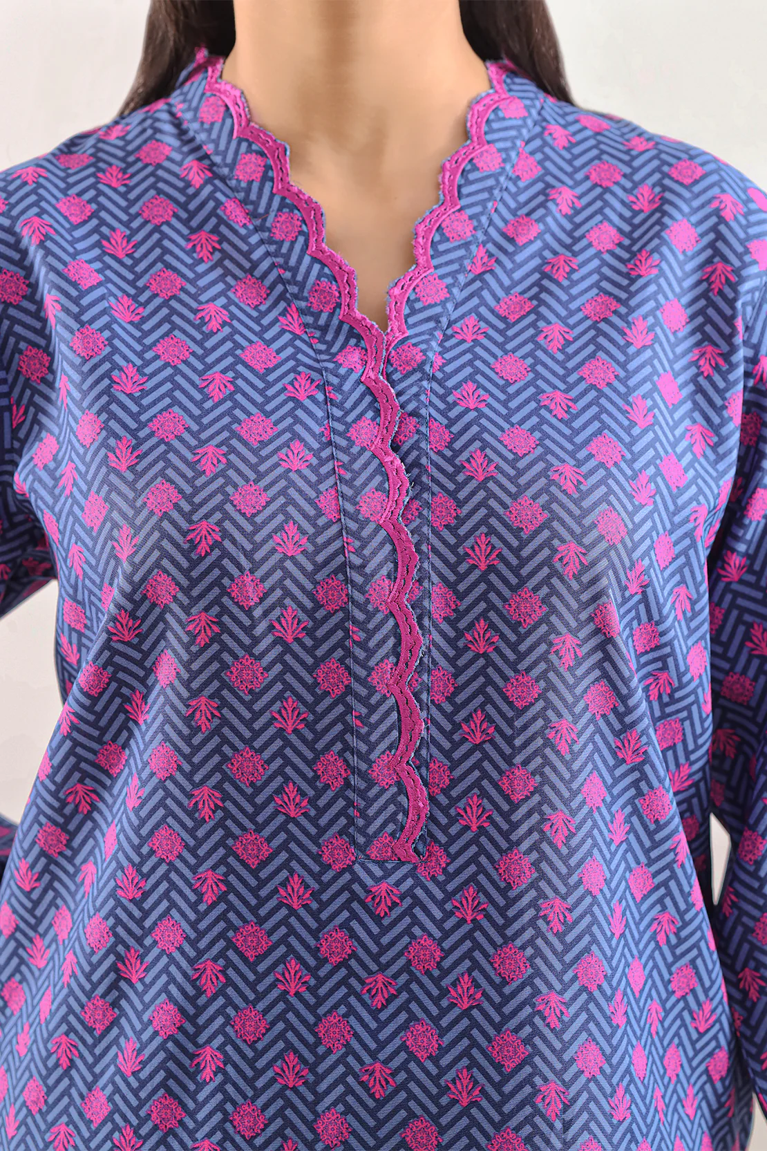 Printed Embroidered Lawn Stitched 2 Piece (Shirt/Trouser) - Image 3